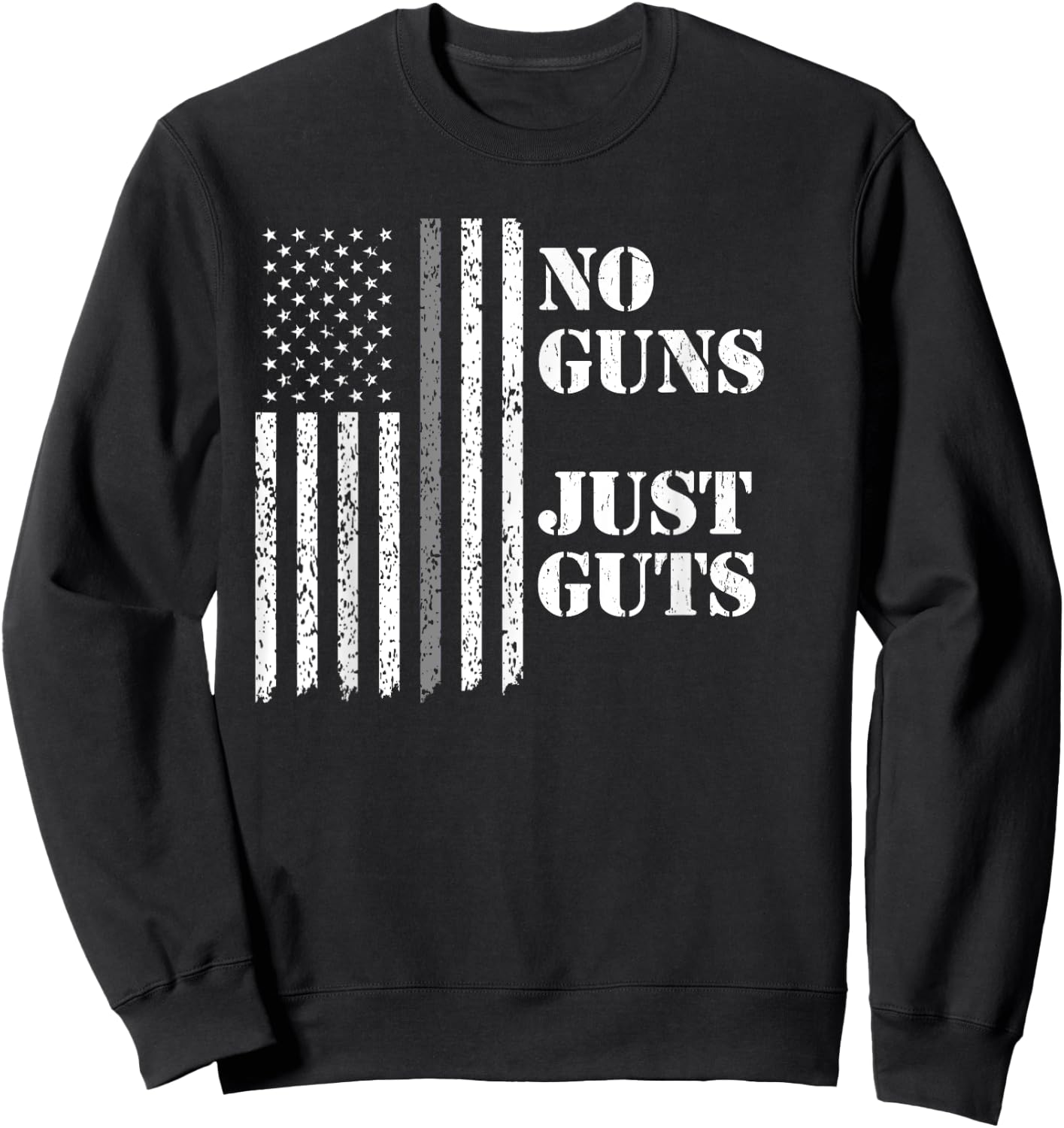 Corrections Officer Shirt, No Guns Just Guts, Gray Line Sweatshirt - Sweatshirt | Black