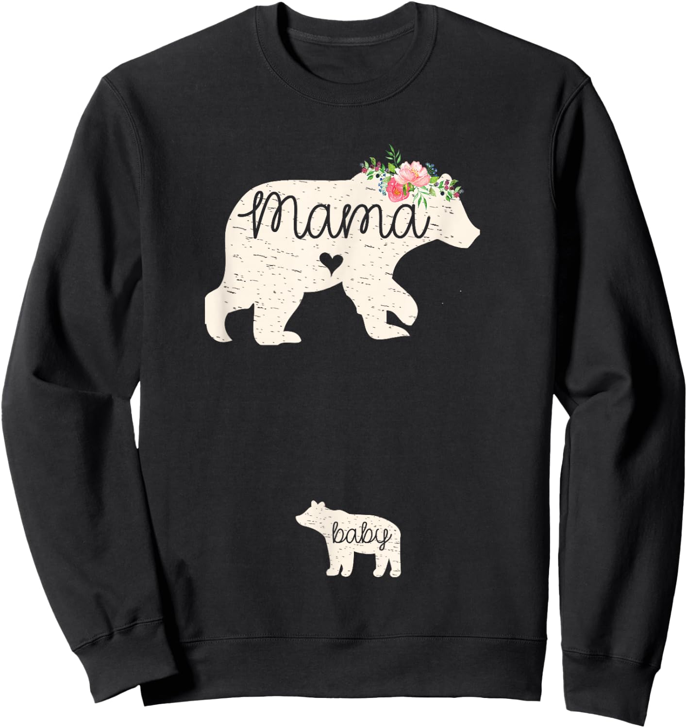Mama & Baby Bear Cute Pregnancy Announcement Mom To Be Gift Sweatshirt - Sweatshirt | Black
