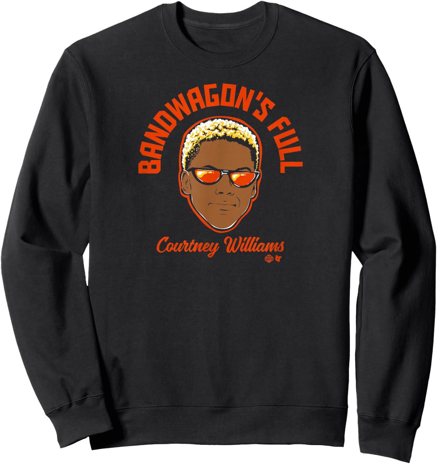 BreakingT Women's Official WNBPA Courtney Williams - Bandwagon's Full , Blue, Small, Short Sleeve, Classic Fit, Cotton Blend Sweatshirt - Sweatshirt | Black