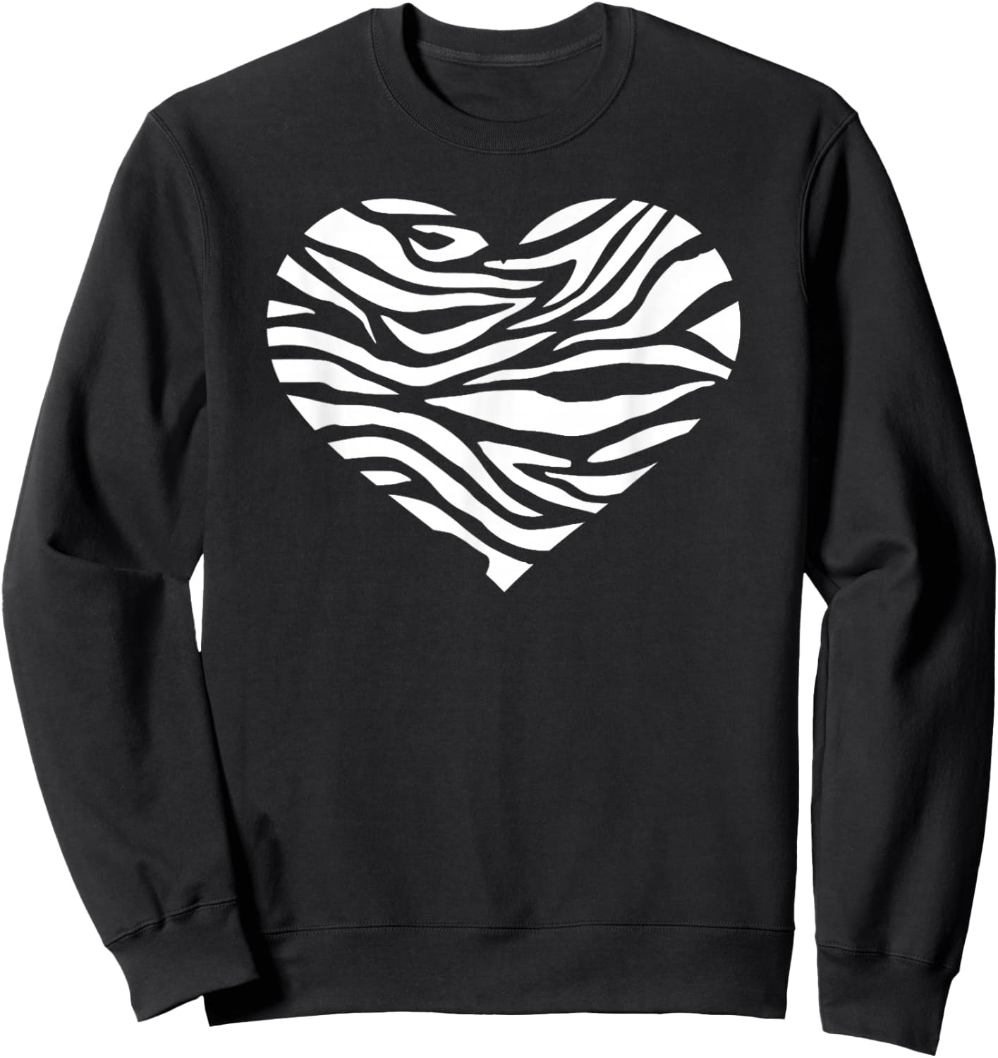 Zebra heart Sweatshirt - Sweatshirt | Black