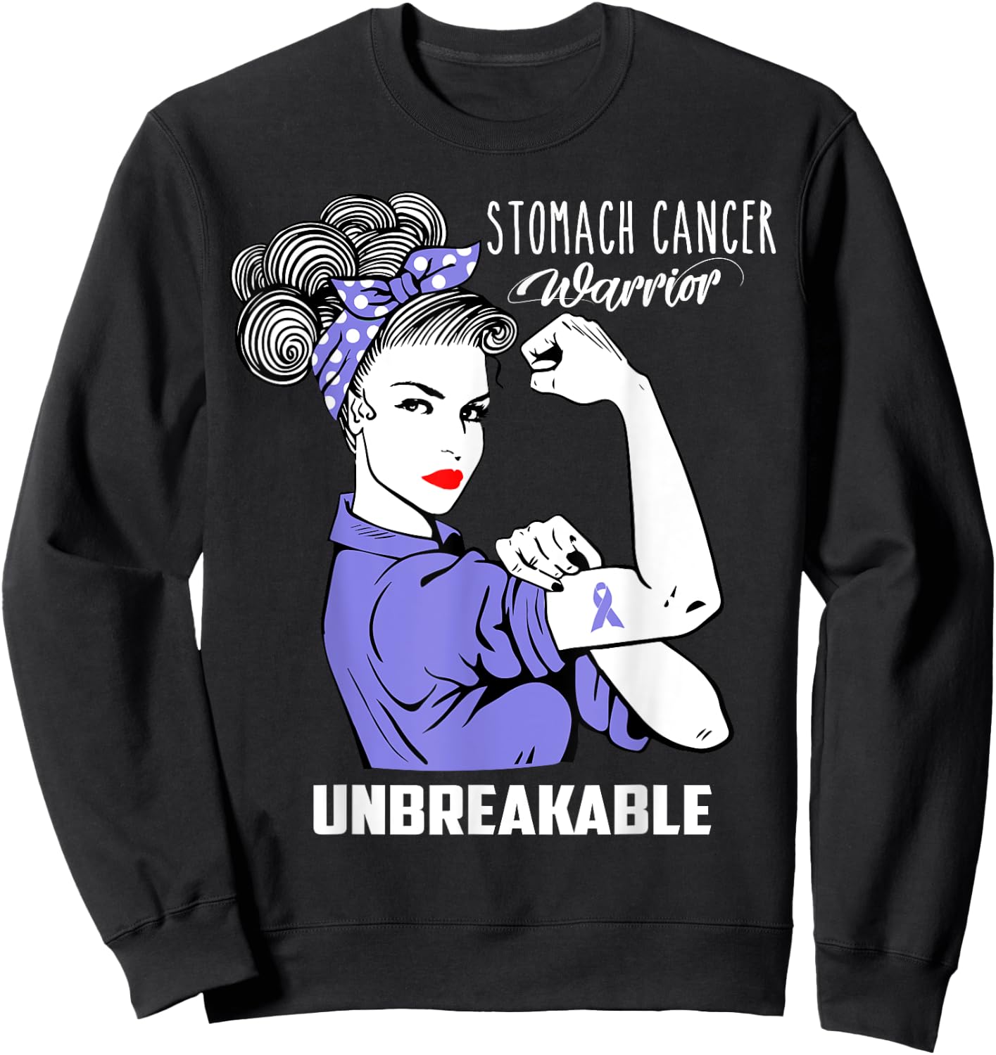 Stomach Cancer Awareness Stomach Cancer Warrior Unbreakable Sweatshirt - Sweatshirt | Black