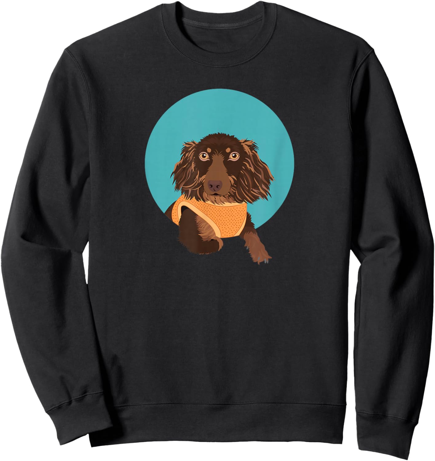Cute Long-Haired Dachshund Sweatshirt - Sweatshirt | Black