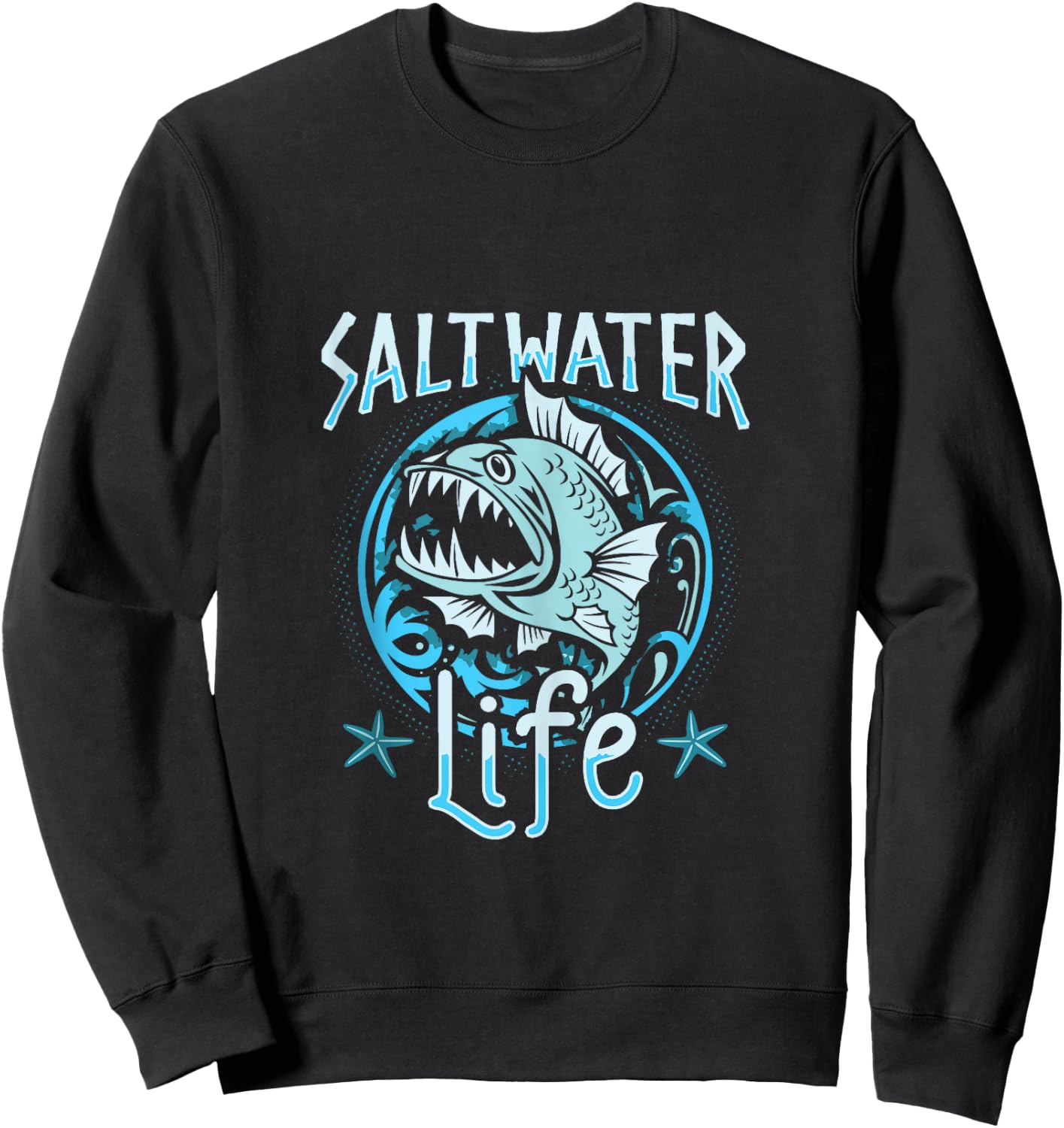 Saltwater Life Fishing Sweatshirt - Sweatshirt | Black