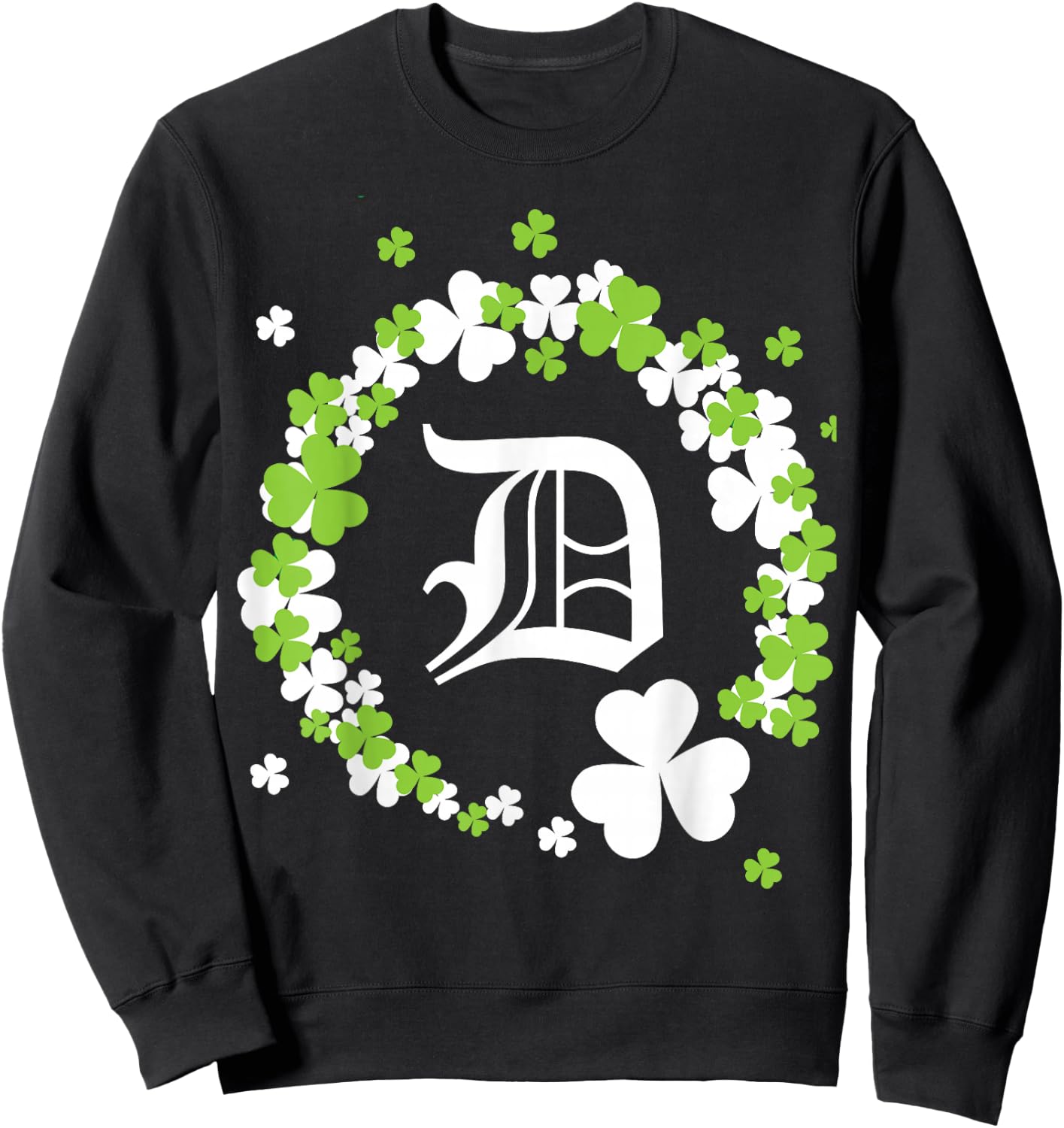 St Patrick's Day Detroit Michigan MI Shamrock 2022 Sweatshirt - Sweatshirt | Black