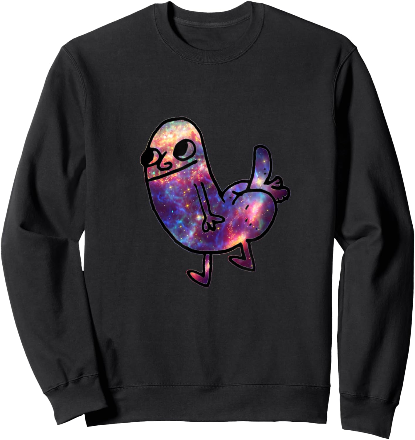 Cosmic Galaxy Dickbutt | Dickbutt Dank Meme Shirt Sweatshirt - Sweatshirt | Black
