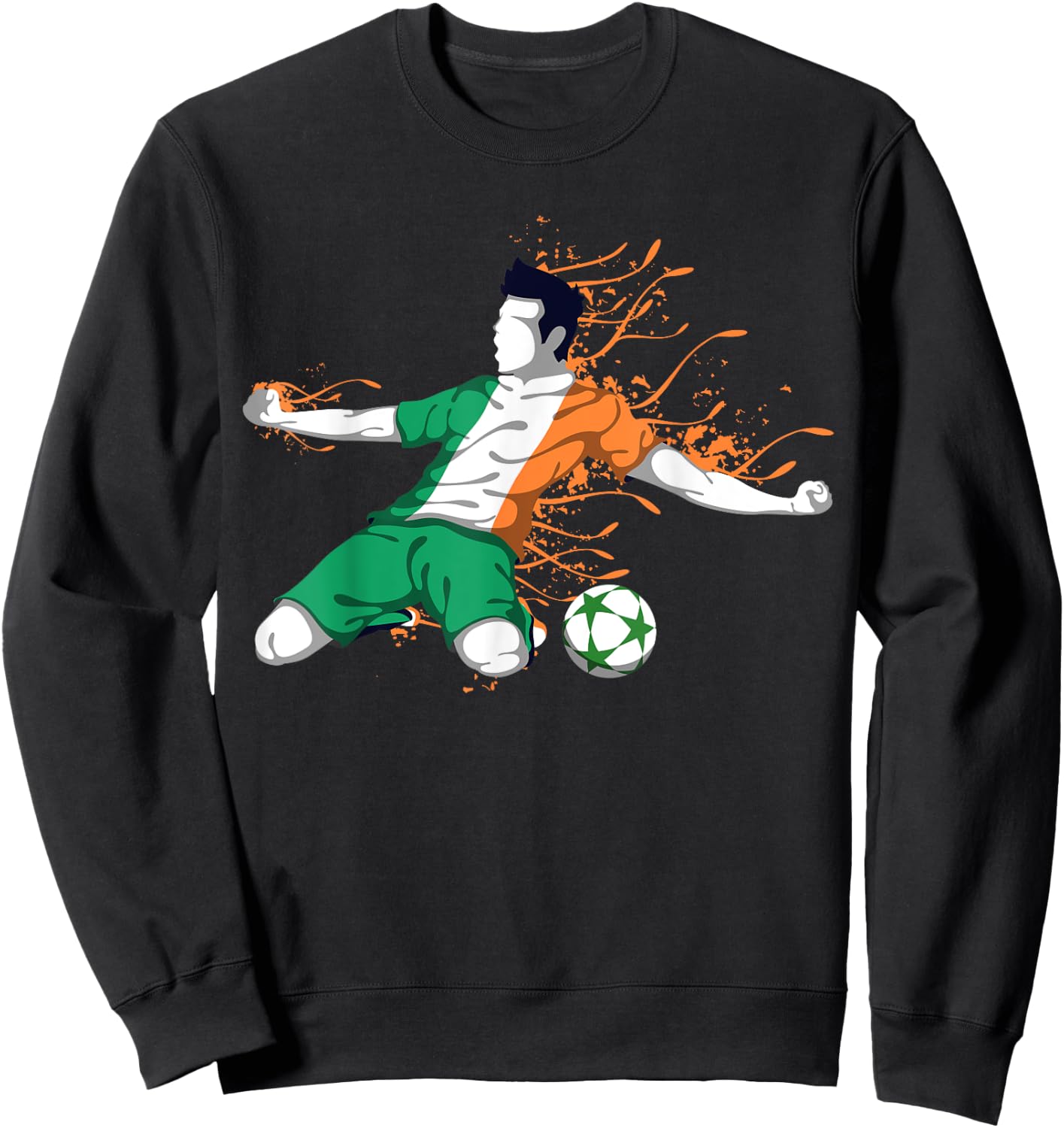 Ireland National Soccer - Irish Flag Football Lover Gifts Sweatshirt - Sweatshirt | Black