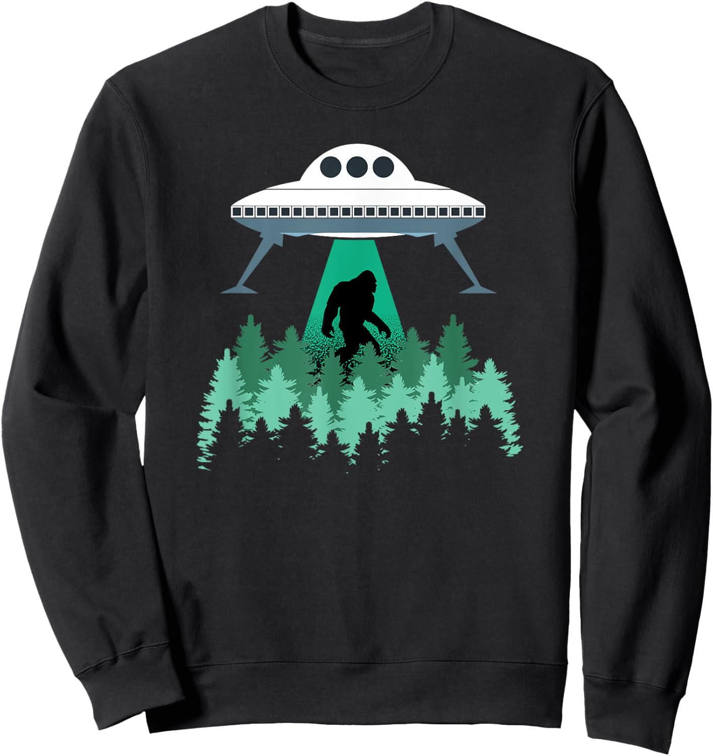 Bigfoot UFO Shirt Abduction Alien Conspiracy Gift Sweatshirt - Sweatshirt | Black