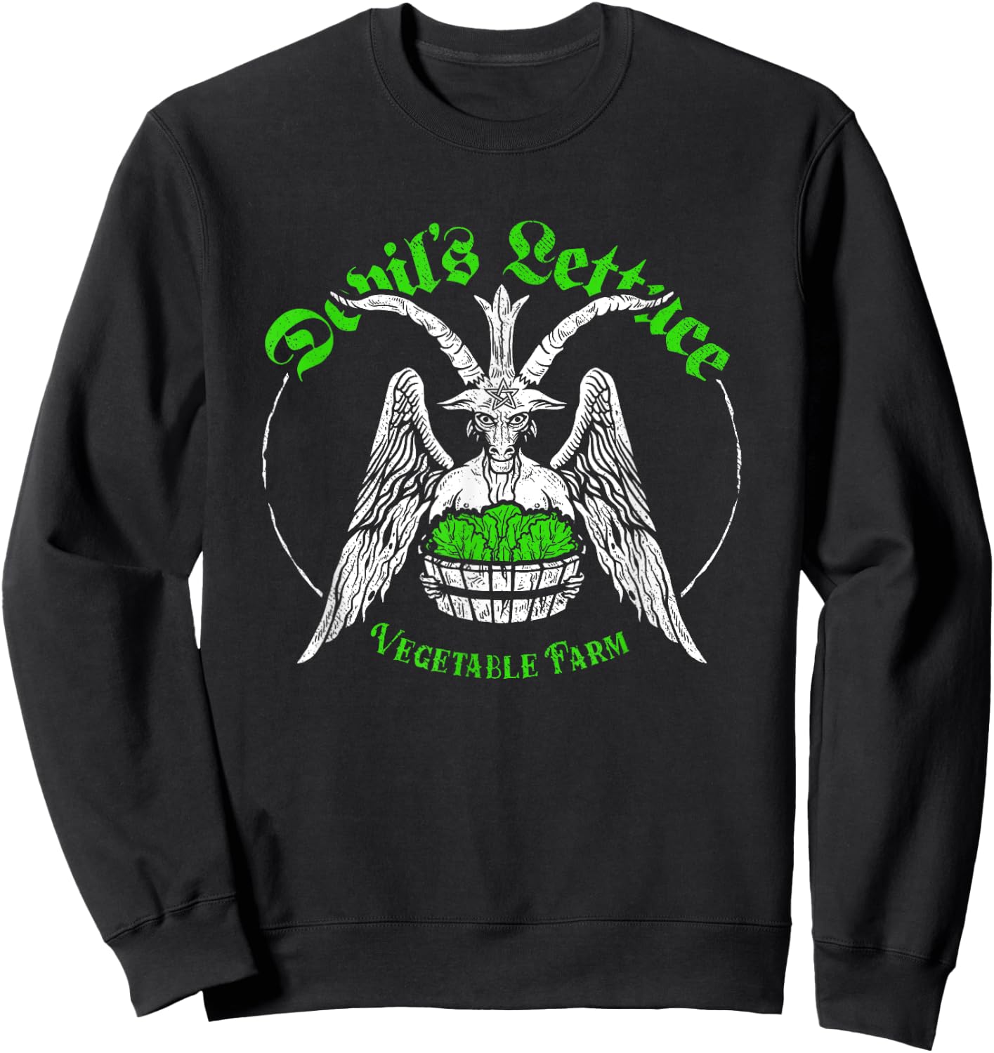 The Devils Lettuce Vegetable Farm - Dank Meme Funny Sweatshirt - Sweatshirt | Black