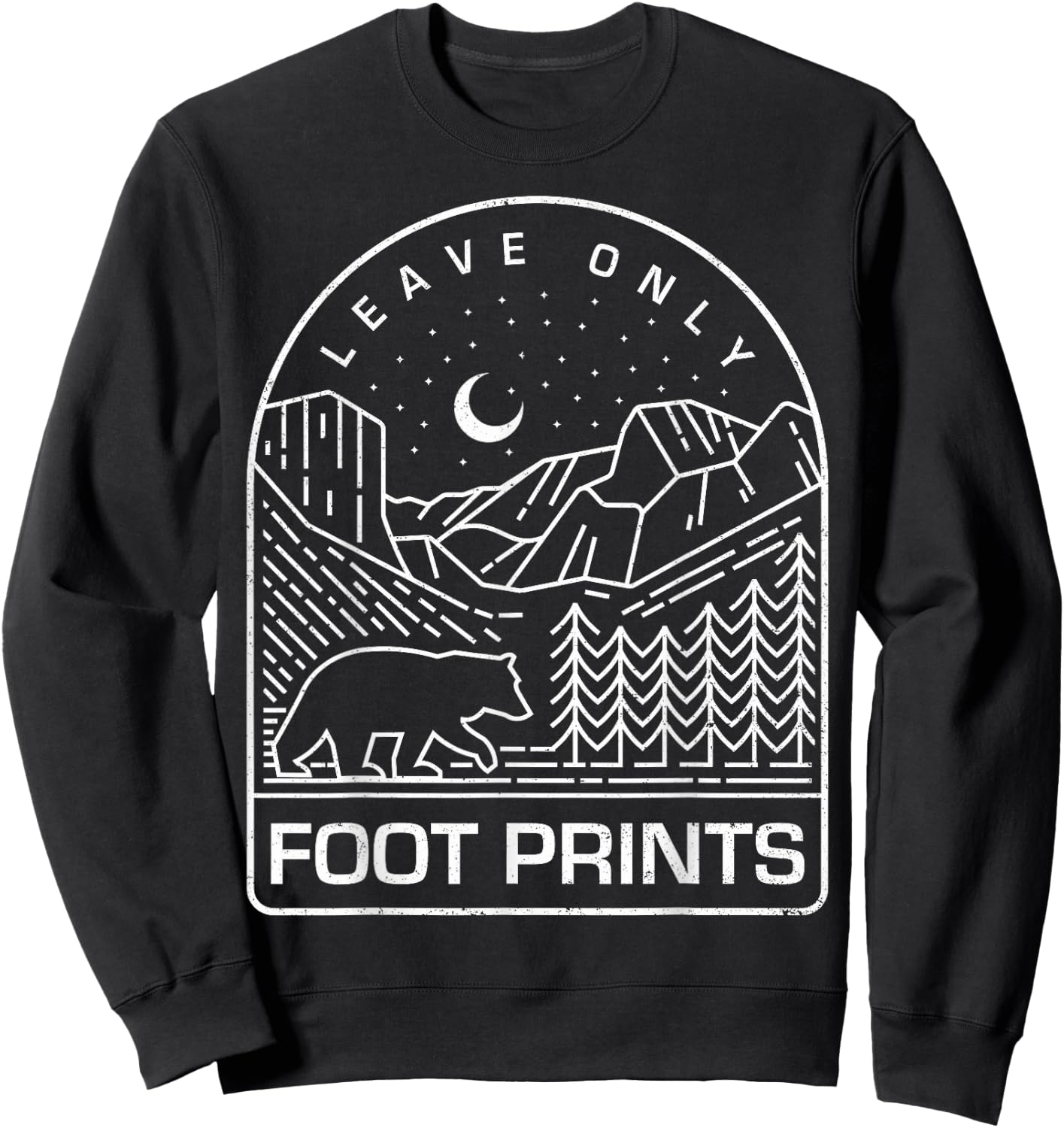 Leave Only Foot Prints Nature and National Park Sweatshirt - Sweatshirt | Black