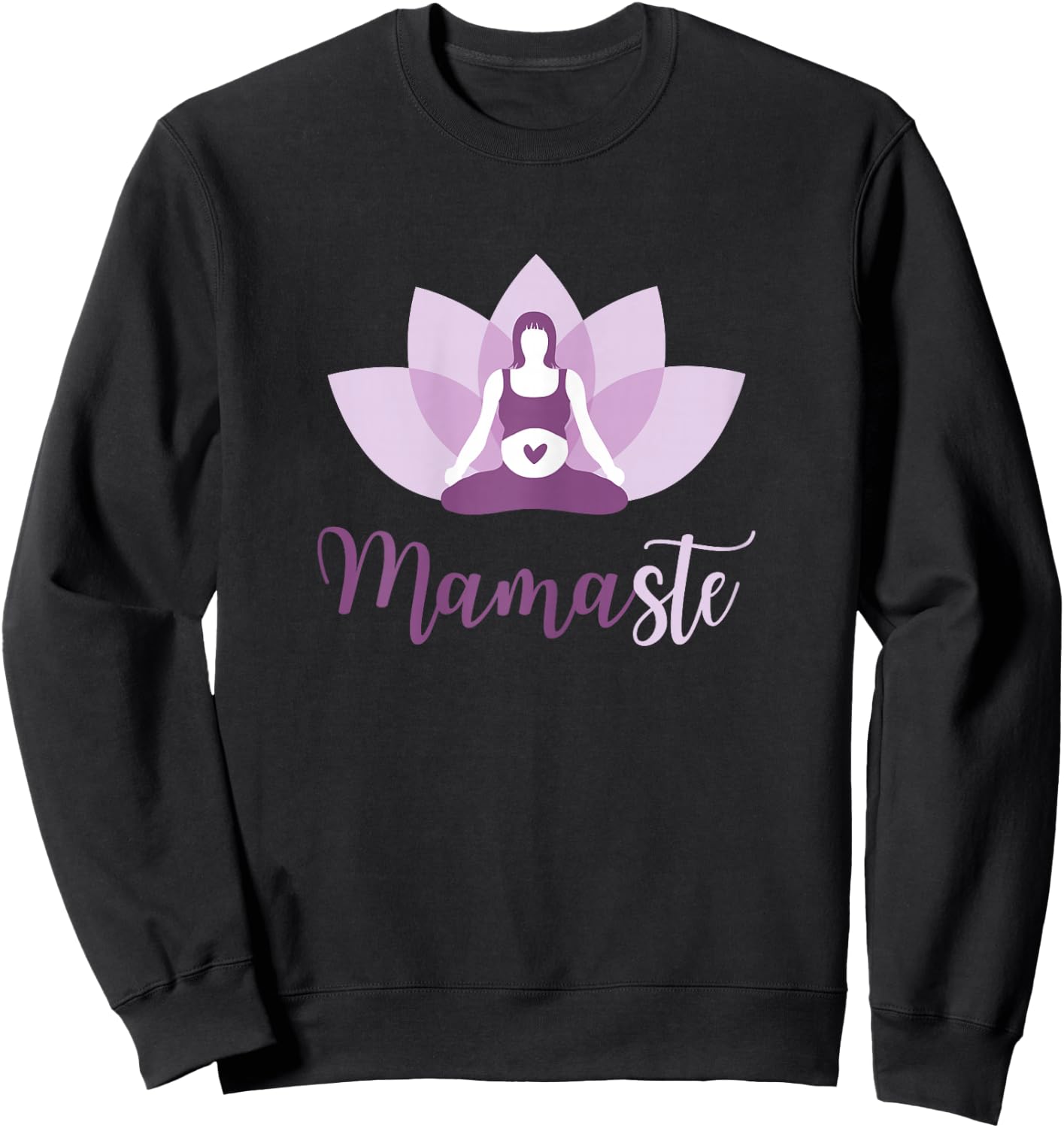 Yoga Pregnant Mum | Namaste Mamaste for Mother Sweatshirt - Sweatshirt | Black