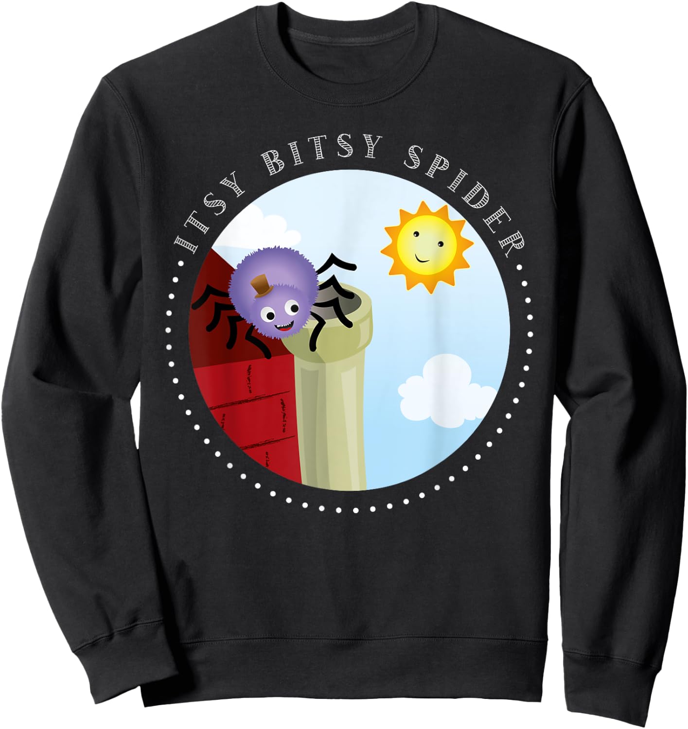 Itsy Bitsy Spider unique Nursery Rhymes Toddler Sweatshirt - Sweatshirt | Black