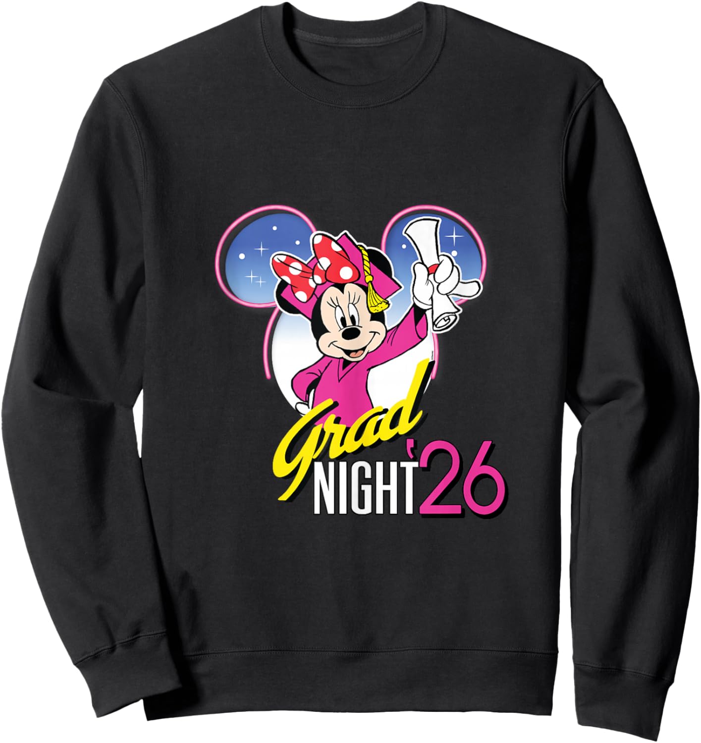 Disney Minnie Mouse Grad Night '26 Class of 2026 Graduation Sweatshirt - Sweatshirt | Black