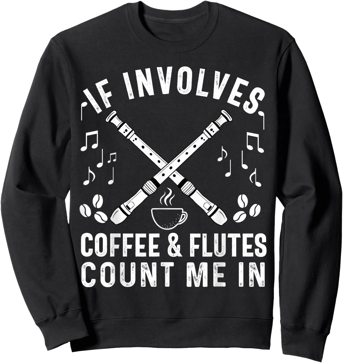 Flute Players Women Girl Mom Daughter Flutist Marching Band Sweatshirt - Sweatshirt | Black