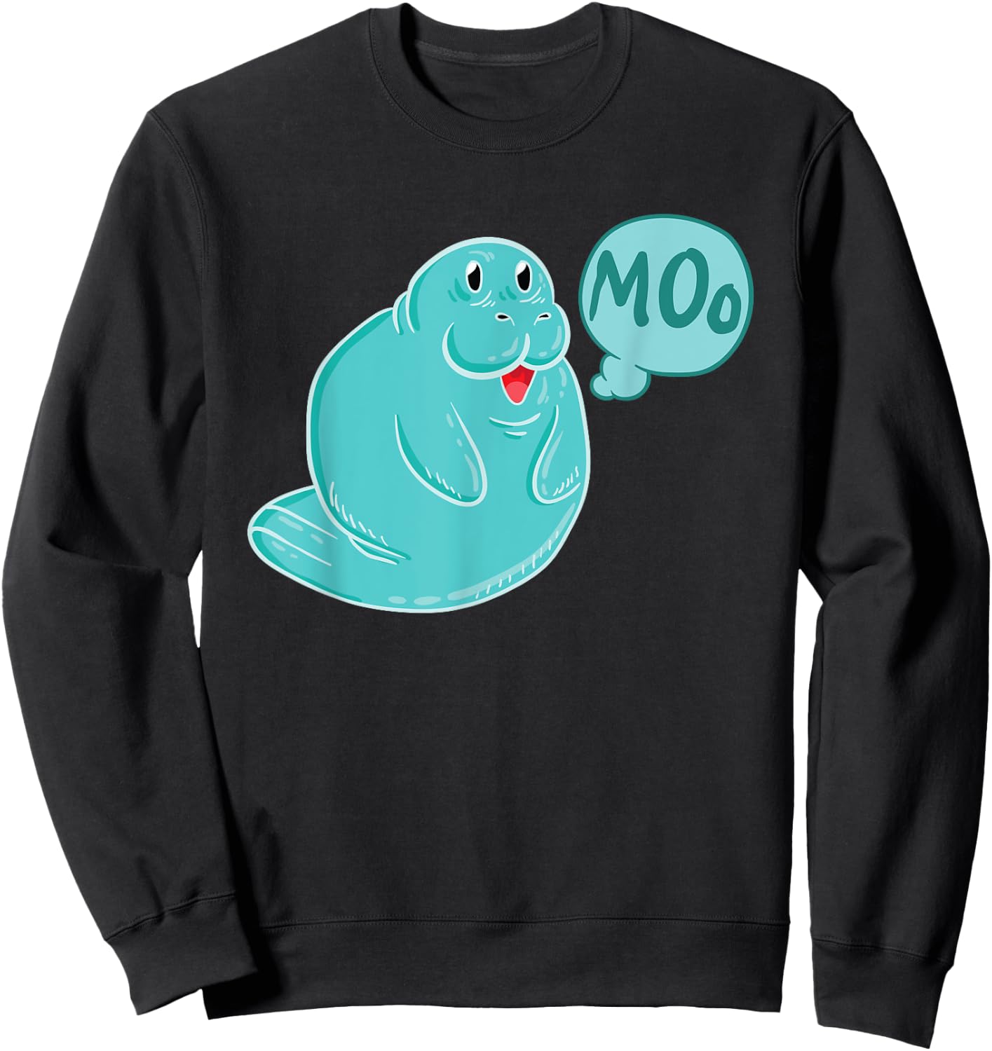 Manatee Sea Cow Moo Funny Manatee Shirt Animal Gift Sweatshirt - Sweatshirt | Black