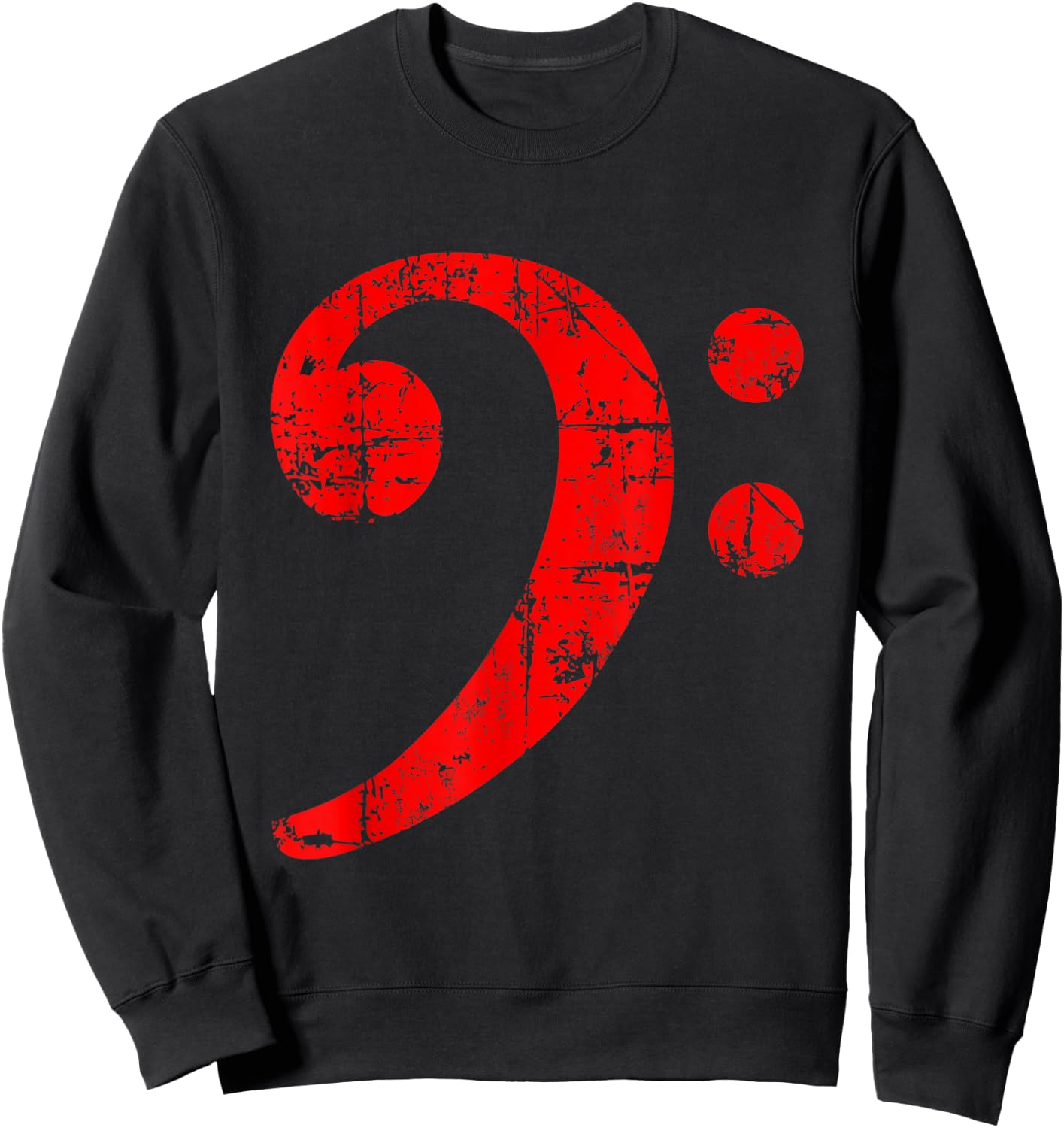 Bass Clef (Vintage Red) Bass Players Sweatshirt - Sweatshirt | Black
