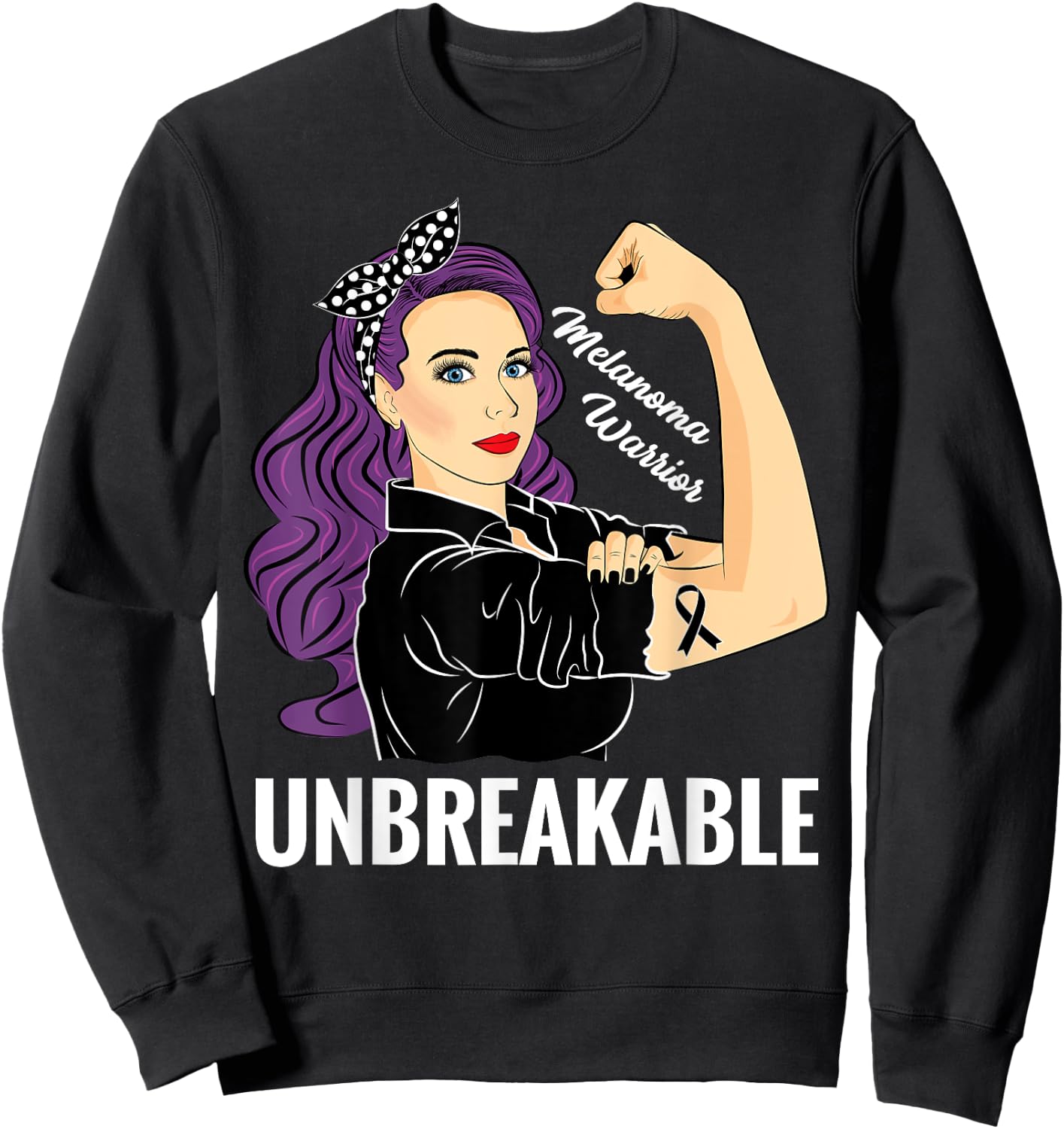 Melanoma Awareness Products Warrior Unbreakable Sweatshirt - Sweatshirt | Black