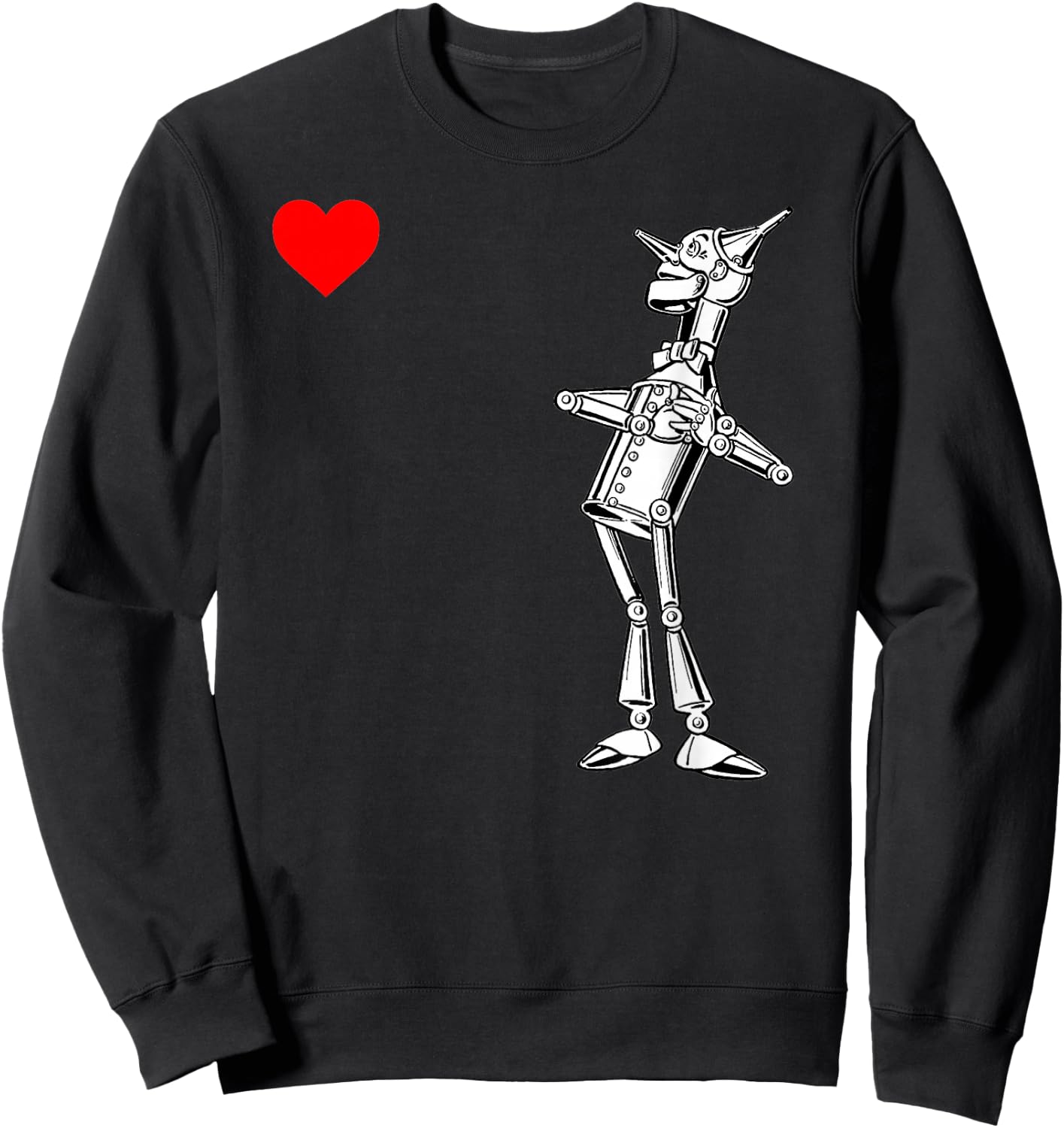 Classic Retro Wonderful Wizard of OZ Gifts Tin Man Heart Sweatshirt - Sweatshirt | Black