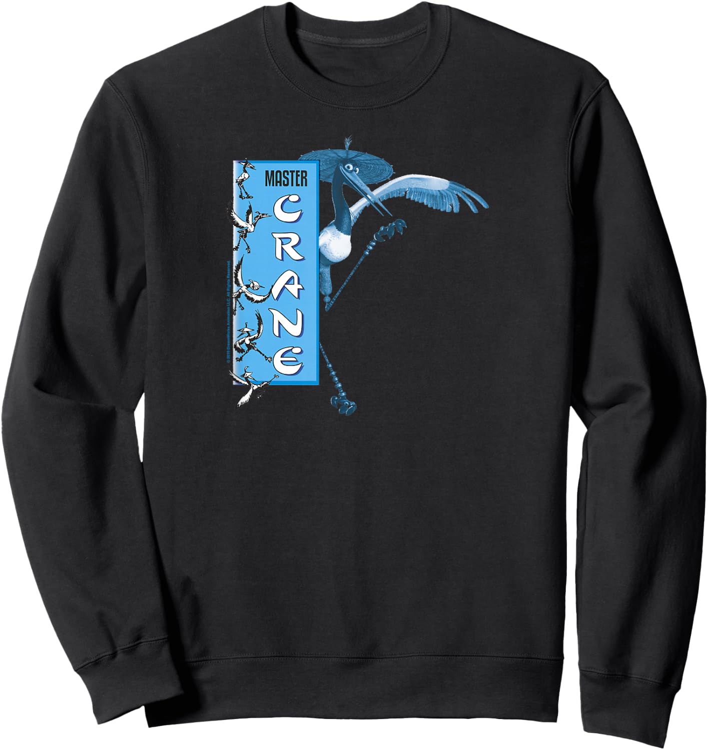 Kung Fu Panda Master Crane Action Pose Banner Sweatshirt - Sweatshirt | Black