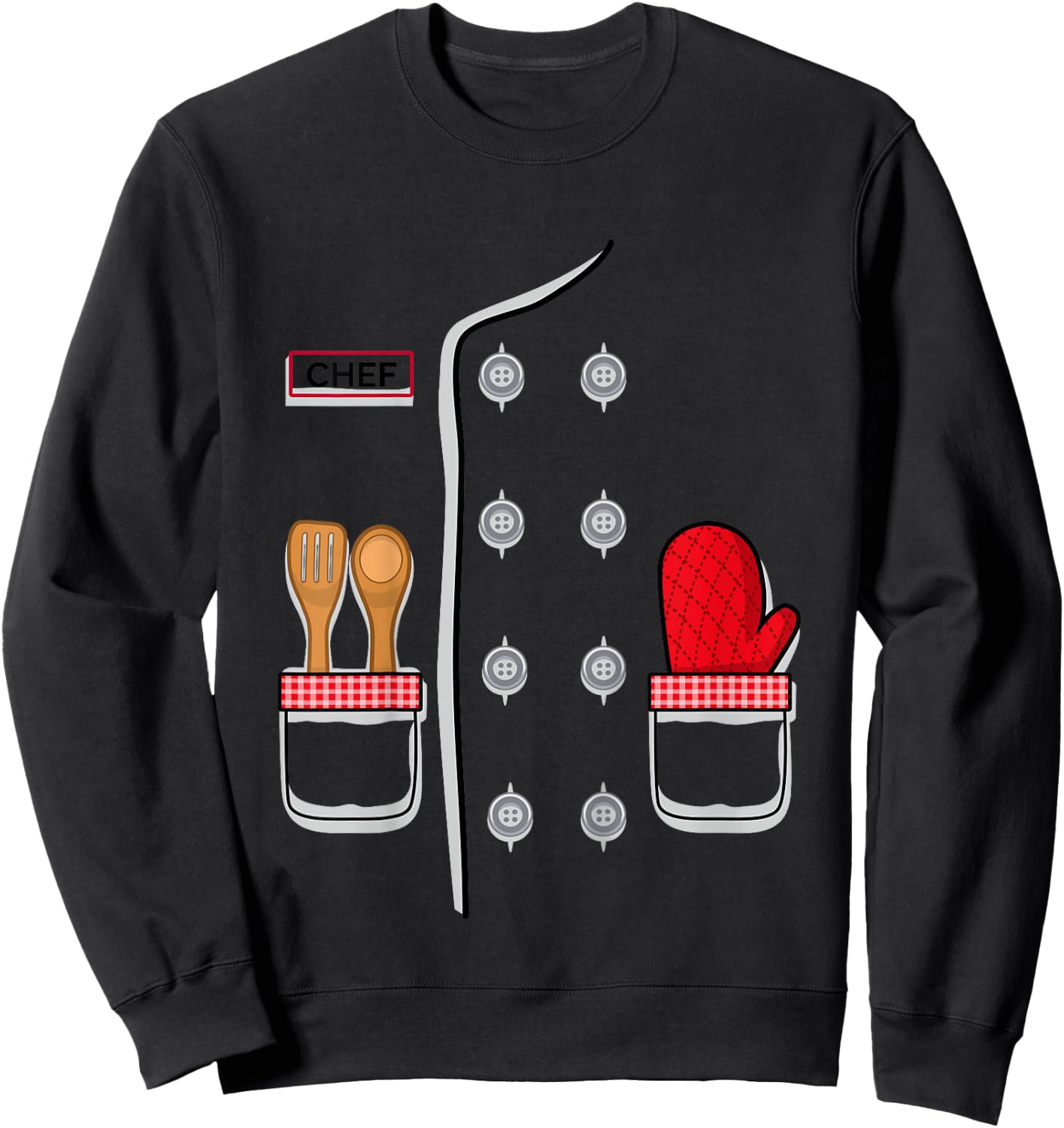 Kids Chef Costume for Kids Easy Halloween Outfit- Pro Cook Chef Sweatshirt - Sweatshirt | Black