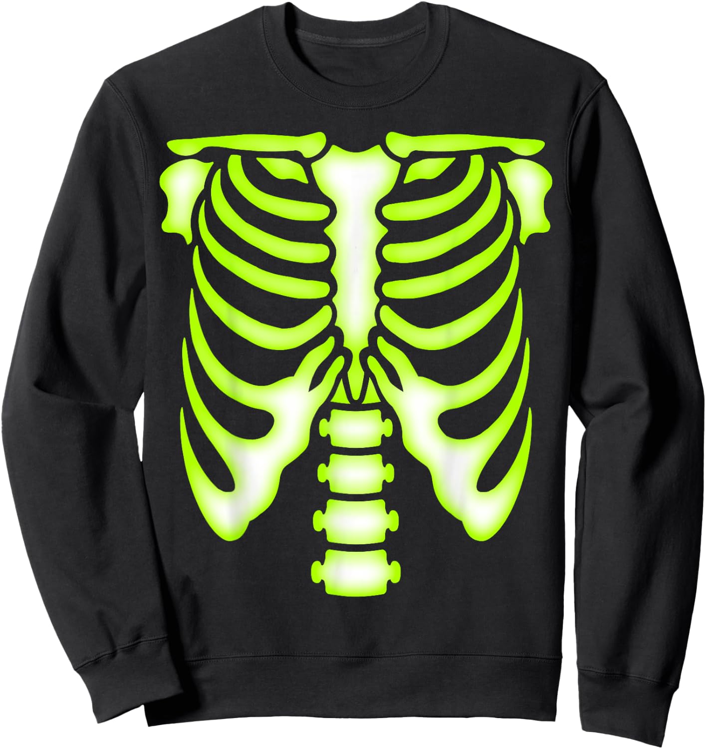 Skeleton Green Ribcage - Bones Halloween Costume Sweatshirt - Sweatshirt | Black