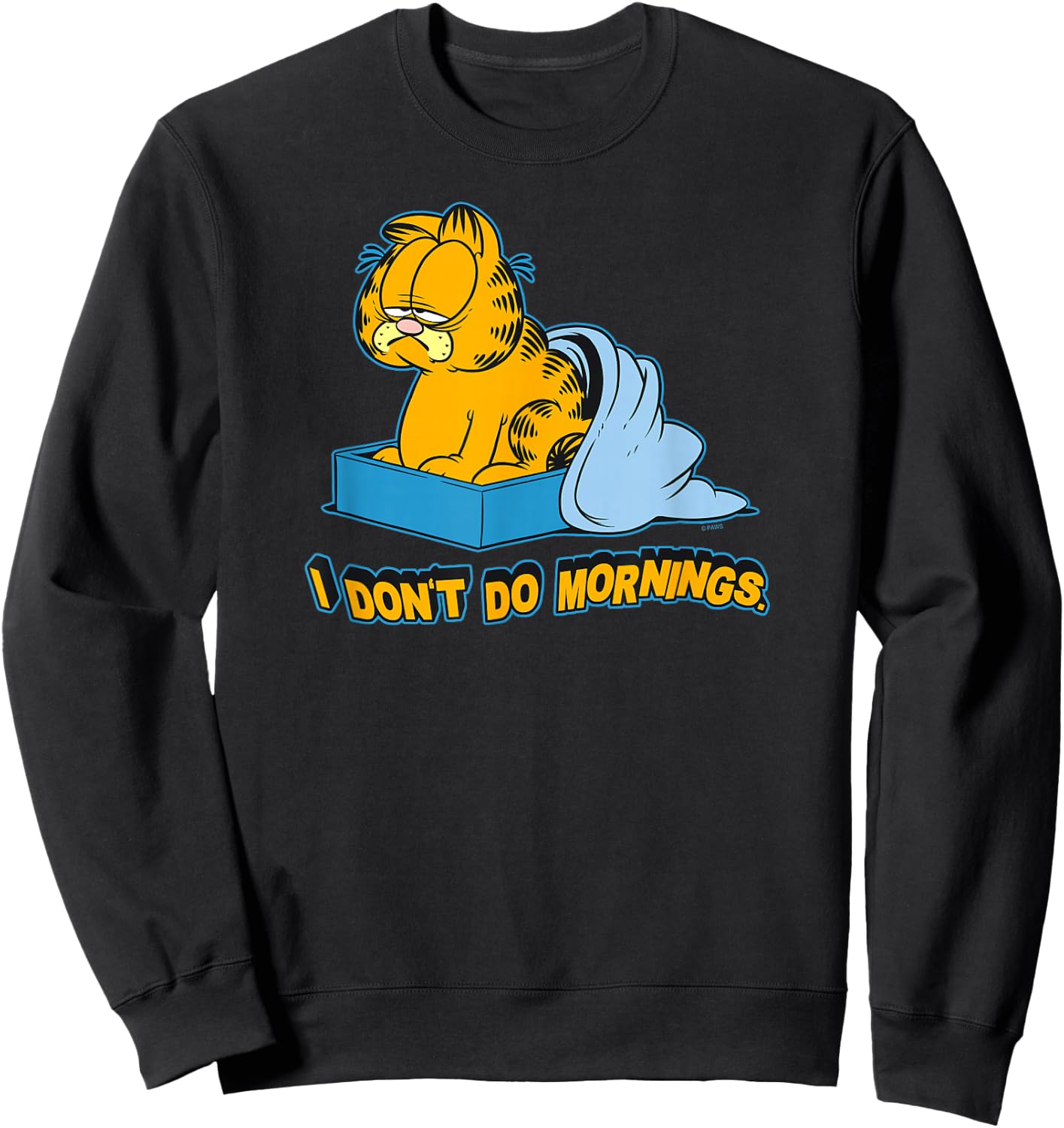 Garfield I Dont Do Mornings Small Sweatshirt - Sweatshirt | Black