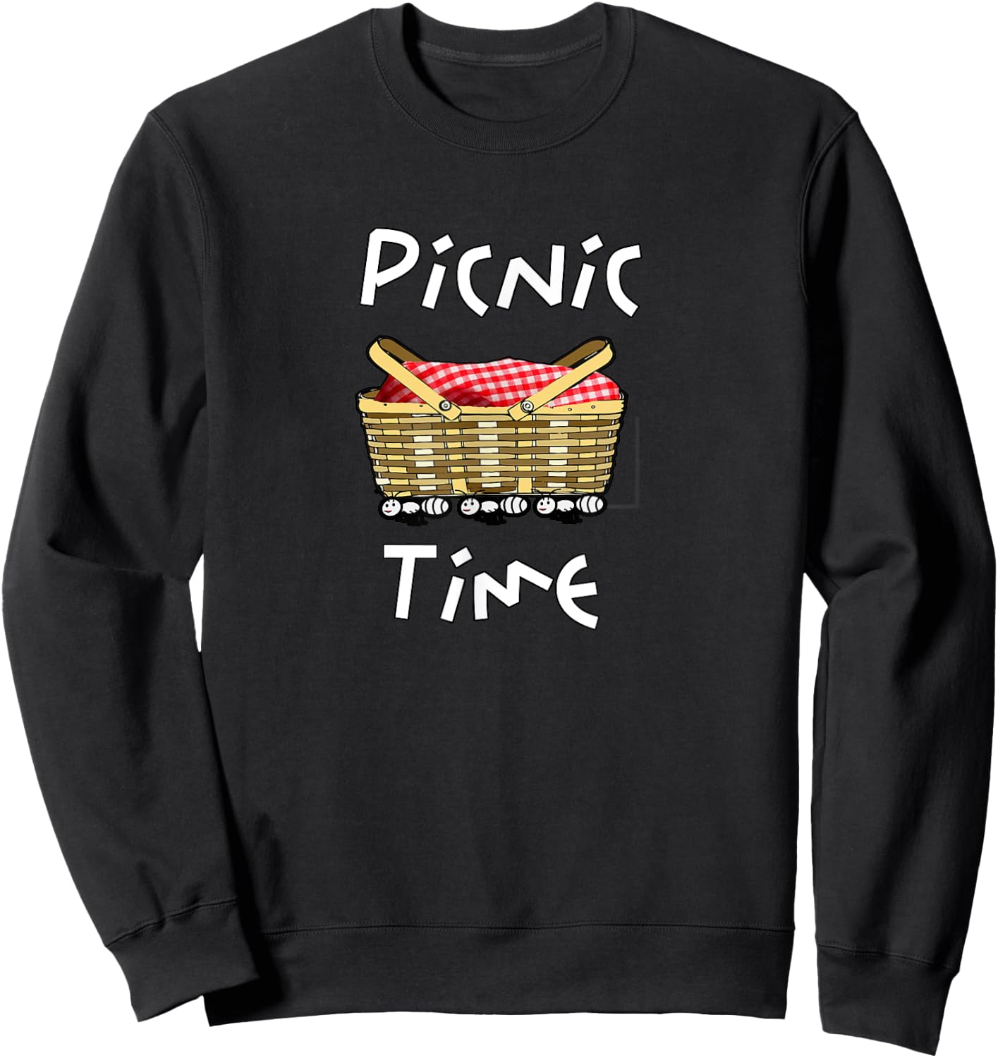 Picnic Time Ants Carry off the Basket Funny Design Sweatshirt - Sweatshirt | Black