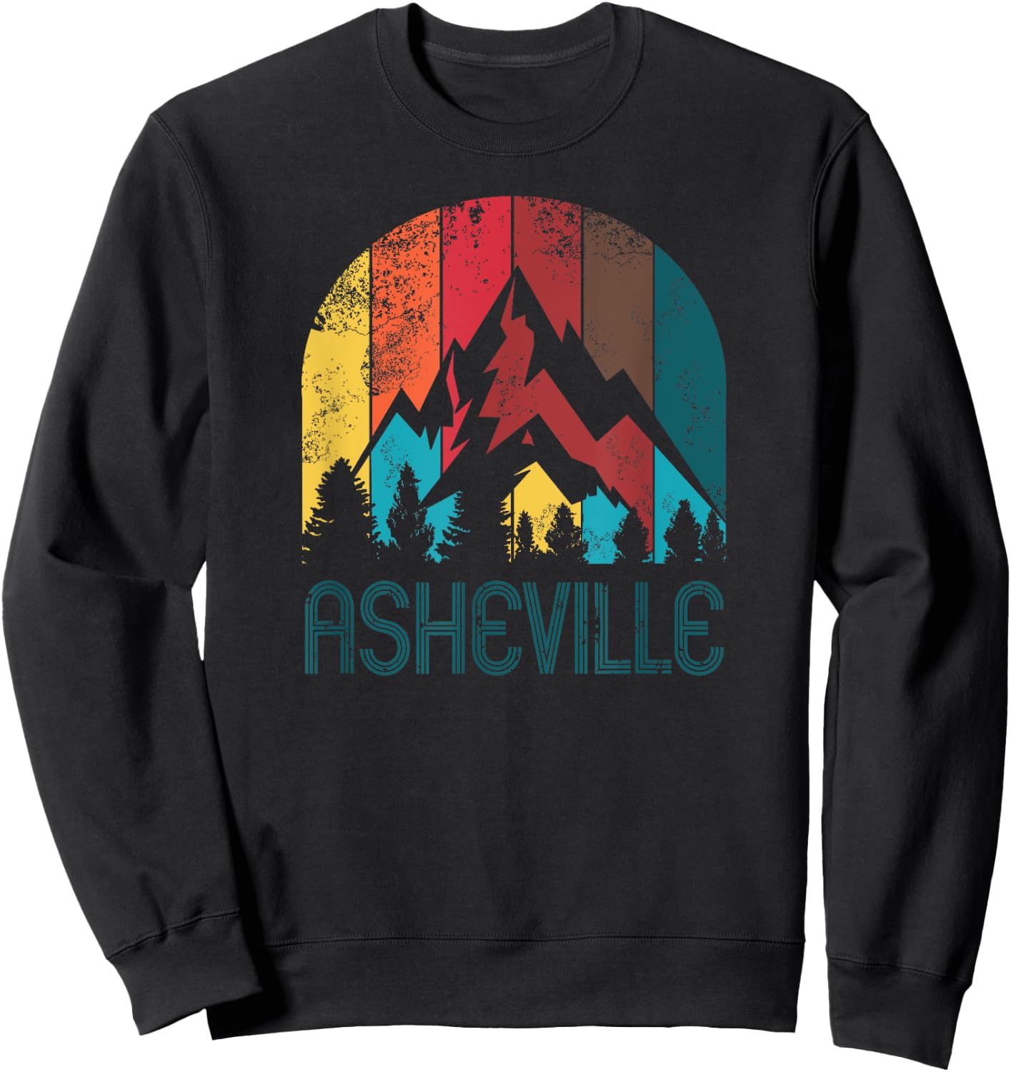 Retro Asheville T Shirt Women and Kids Sweatshirt - Sweatshirt | Black