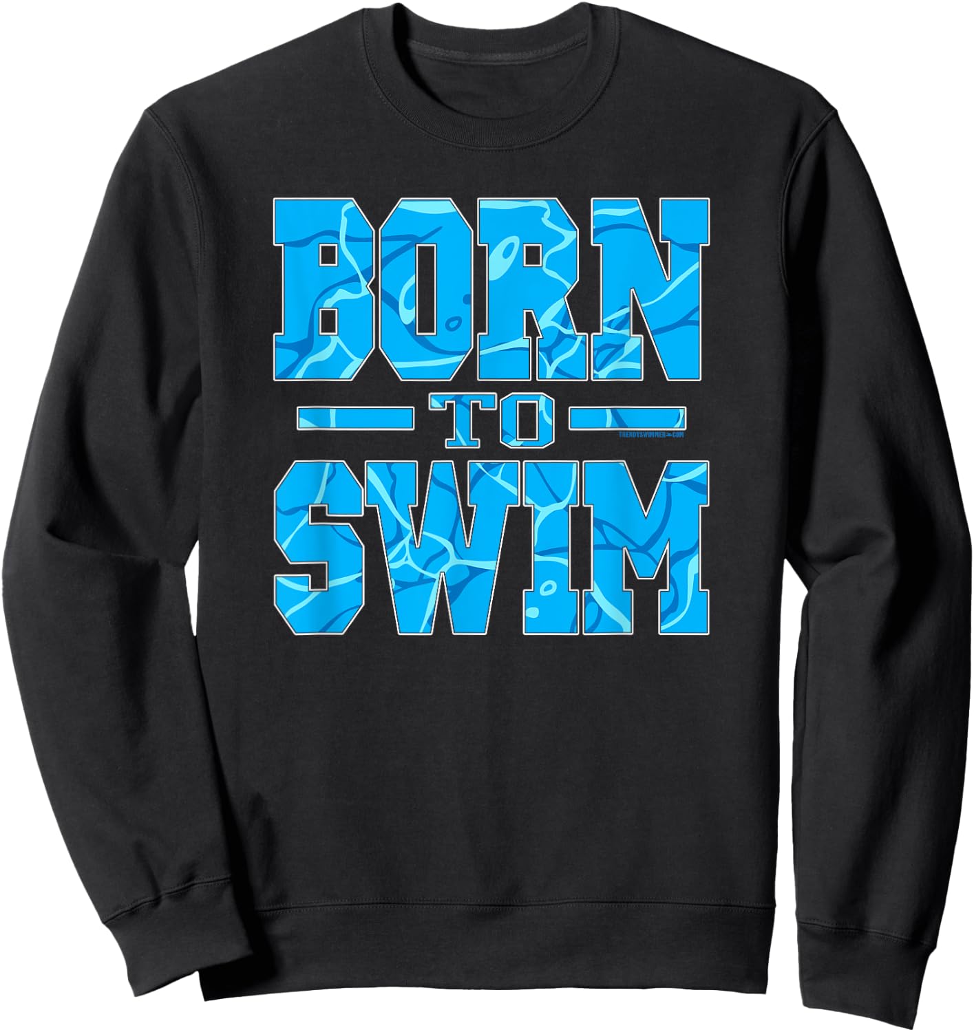 Born To Swim Water Pattern Athletic Swimming Sweatshirt - Sweatshirt | Black