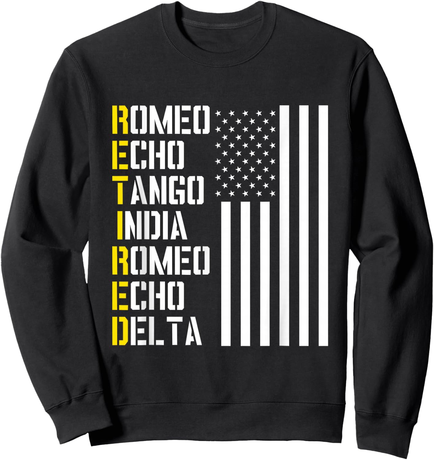 Military, Police, Pilot Retirement Design Phonetic Alphabet Sweatshirt - Sweatshirt | Black