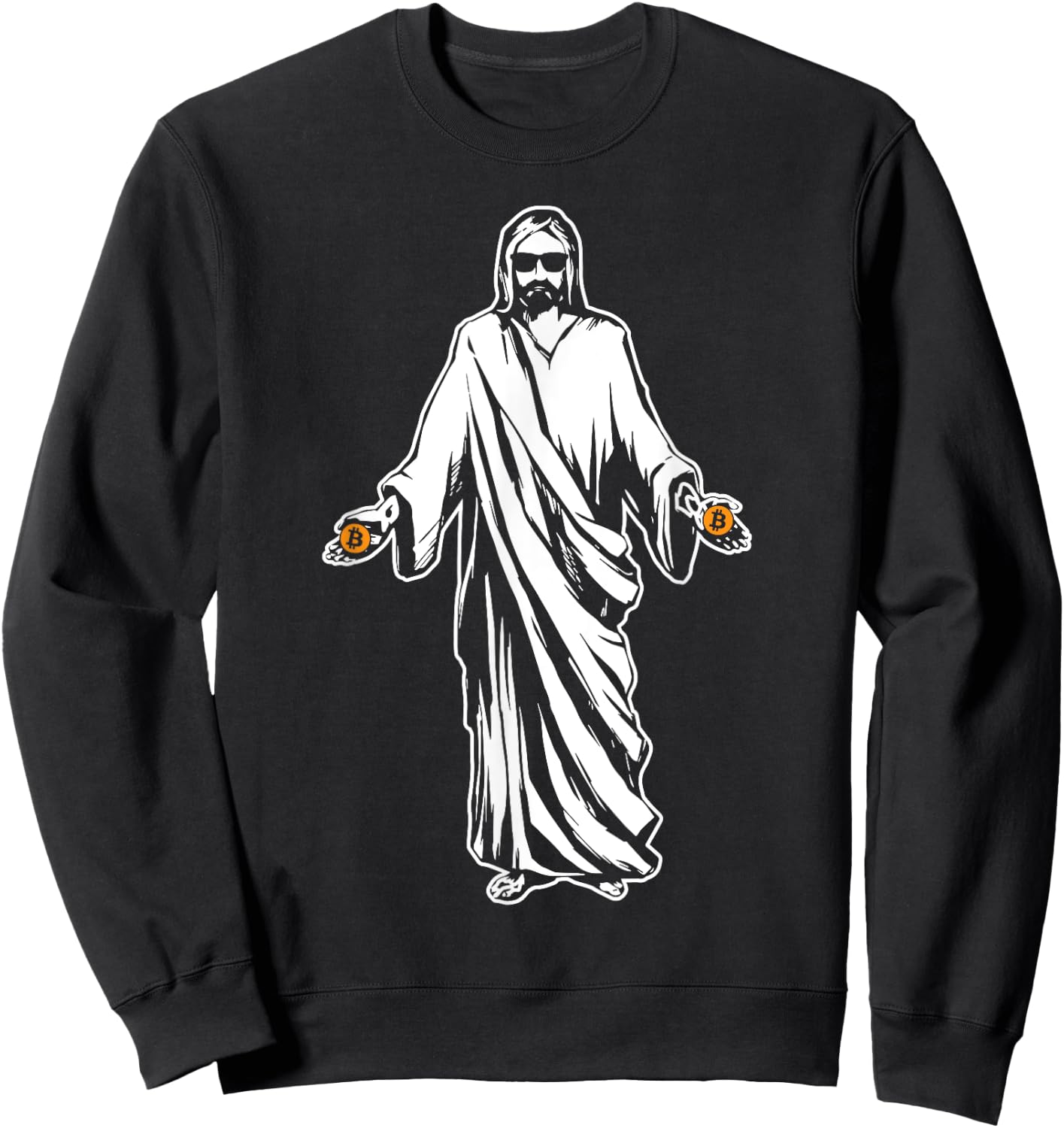 Jesus Bitcoin Funny Cryptocurrency Digital Currency Sweatshirt - Sweatshirt | Black