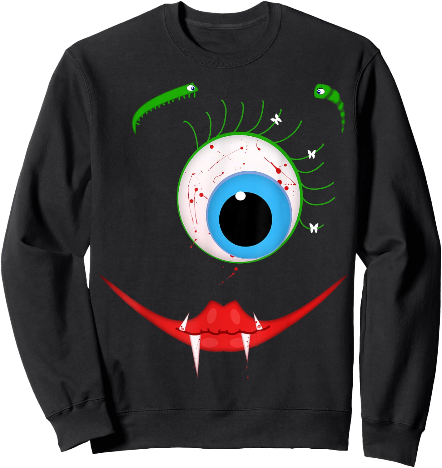 Cute Scary One-Eyed Bloodsucking Monster Halloween Costume Sweatshirt - Sweatshirt | Black