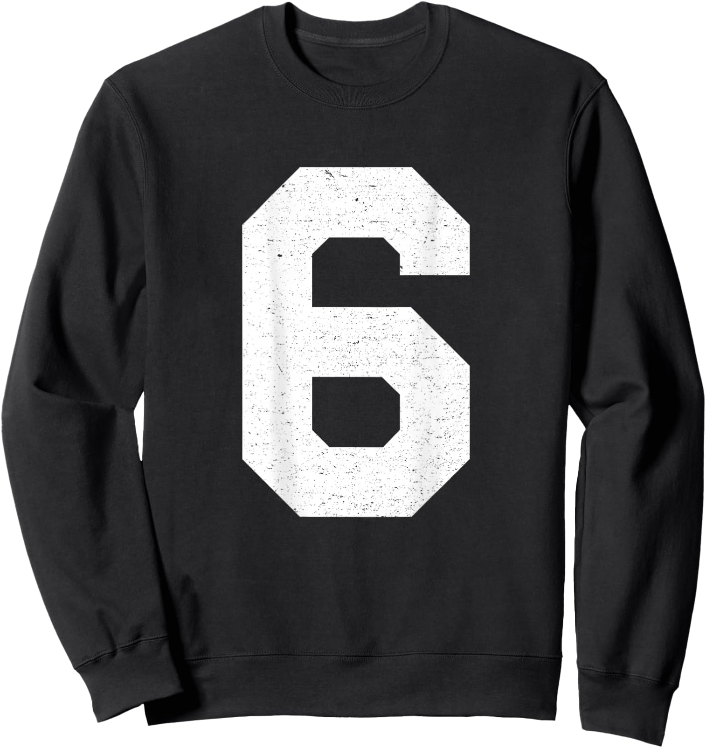 #6 Jersey Uniform Varsity Sports Number, 6th Birthday Sweatshirt - Sweatshirt | Black