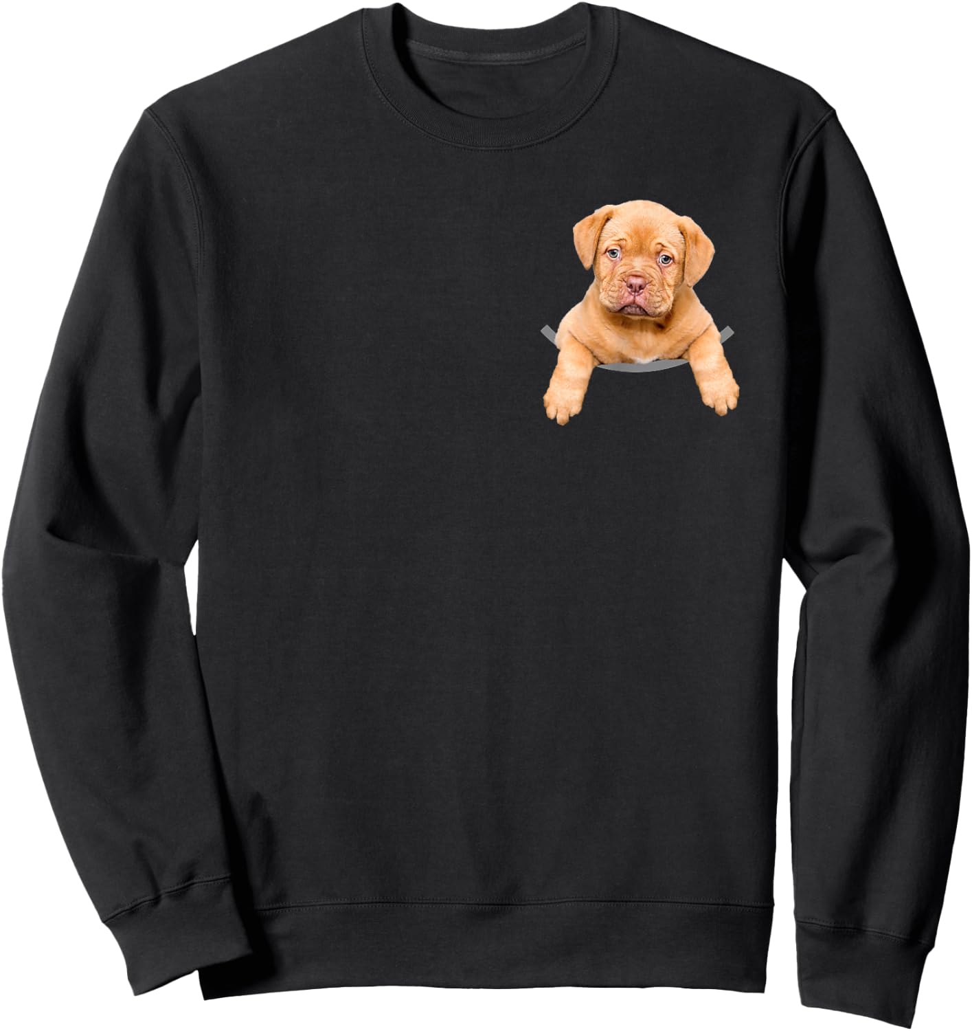 Dogue De Bordeaux in Pocket French Mastiff Dog Puppy Gifts Men Women Girls Kids Sweatshirt - Sweatshirt | Black
