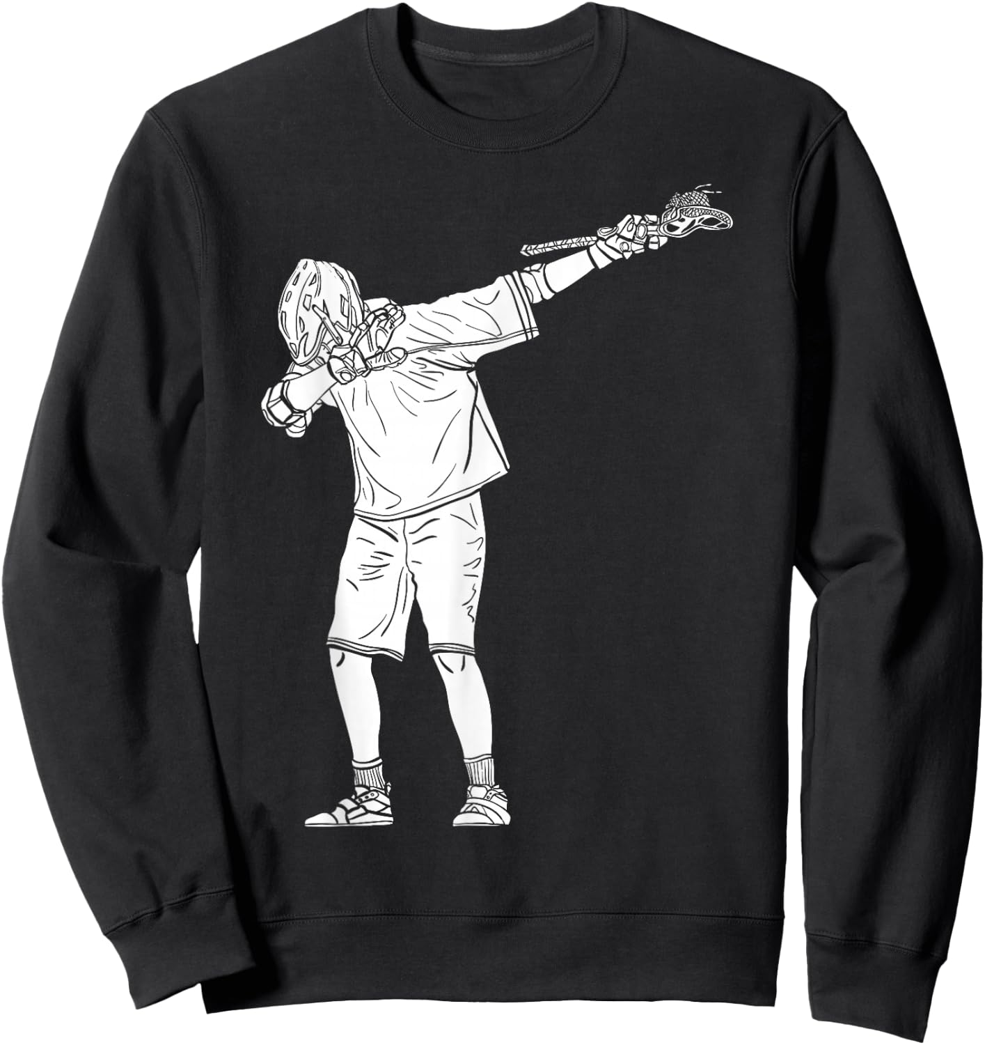 Lacrosse Stick Boy Dabbing Youth Dab Dance Sweatshirt - Sweatshirt | Black