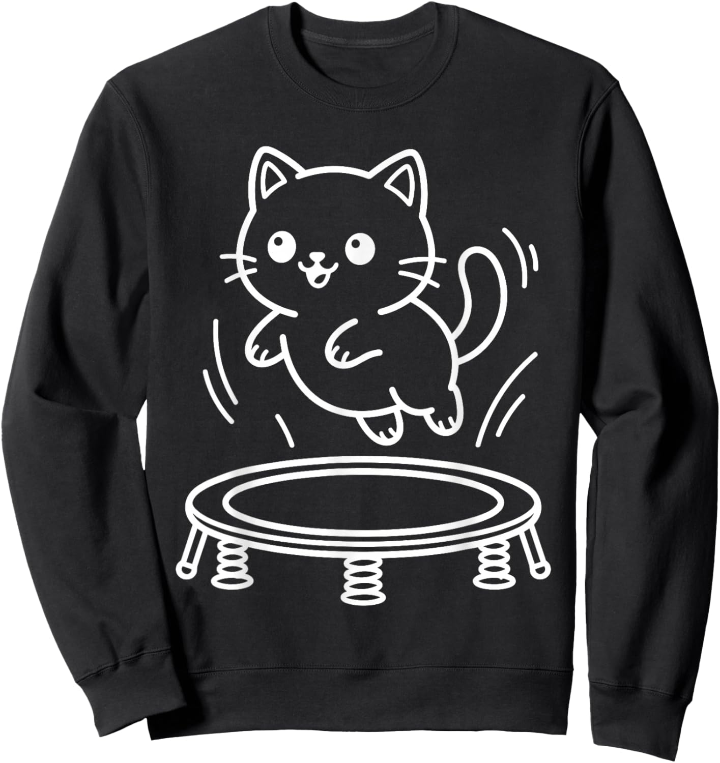 Kawaii Cat Trampoline Synchronised Trampolining Sweatshirt - Sweatshirt | Black