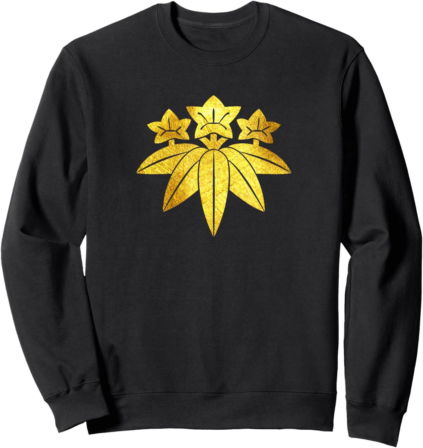 Kamakura Minamoto Mon Japanese clan in faux gold Sweatshirt - Sweatshirt | Black