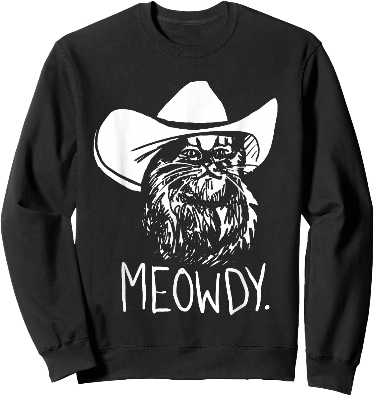 Meowdy Texas Cat Meme Sweatshirt - Sweatshirt | Black
