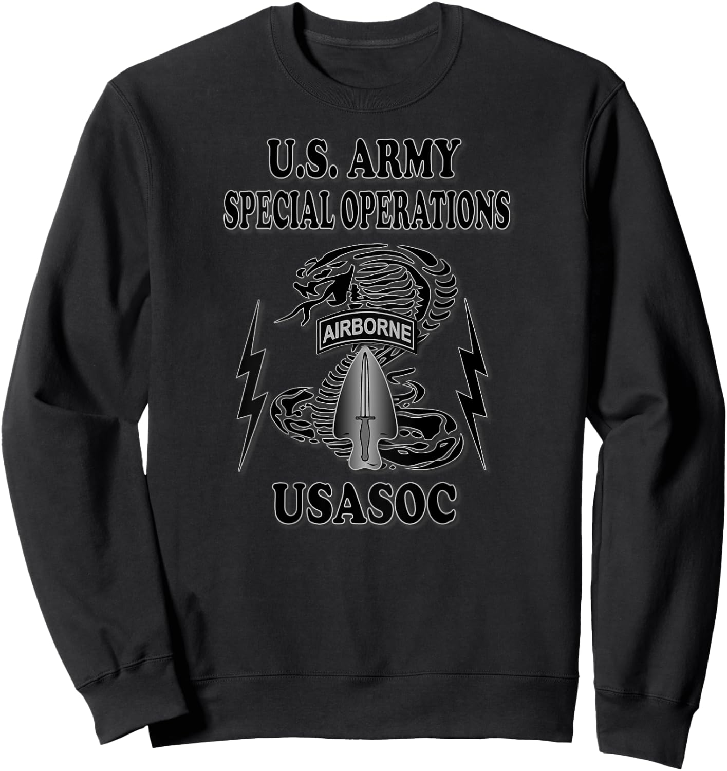 U.S. Army Special Operations (USASOC) (Back) Sweatshirt - Sweatshirt | Black