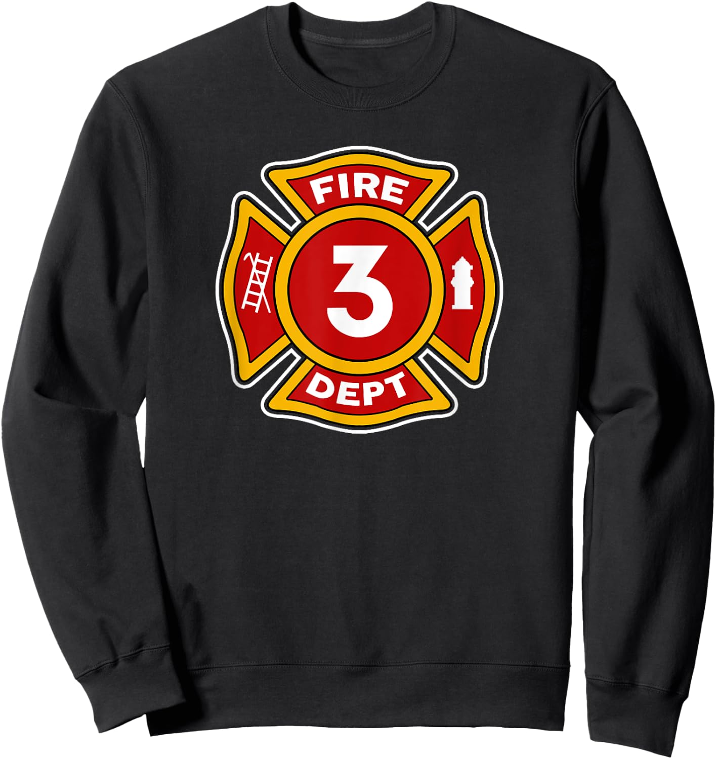 Fire 3 Dept Shirt | Firefighter Hero 3rd Birthday Boys Gift Sweatshirt - Sweatshirt | Black