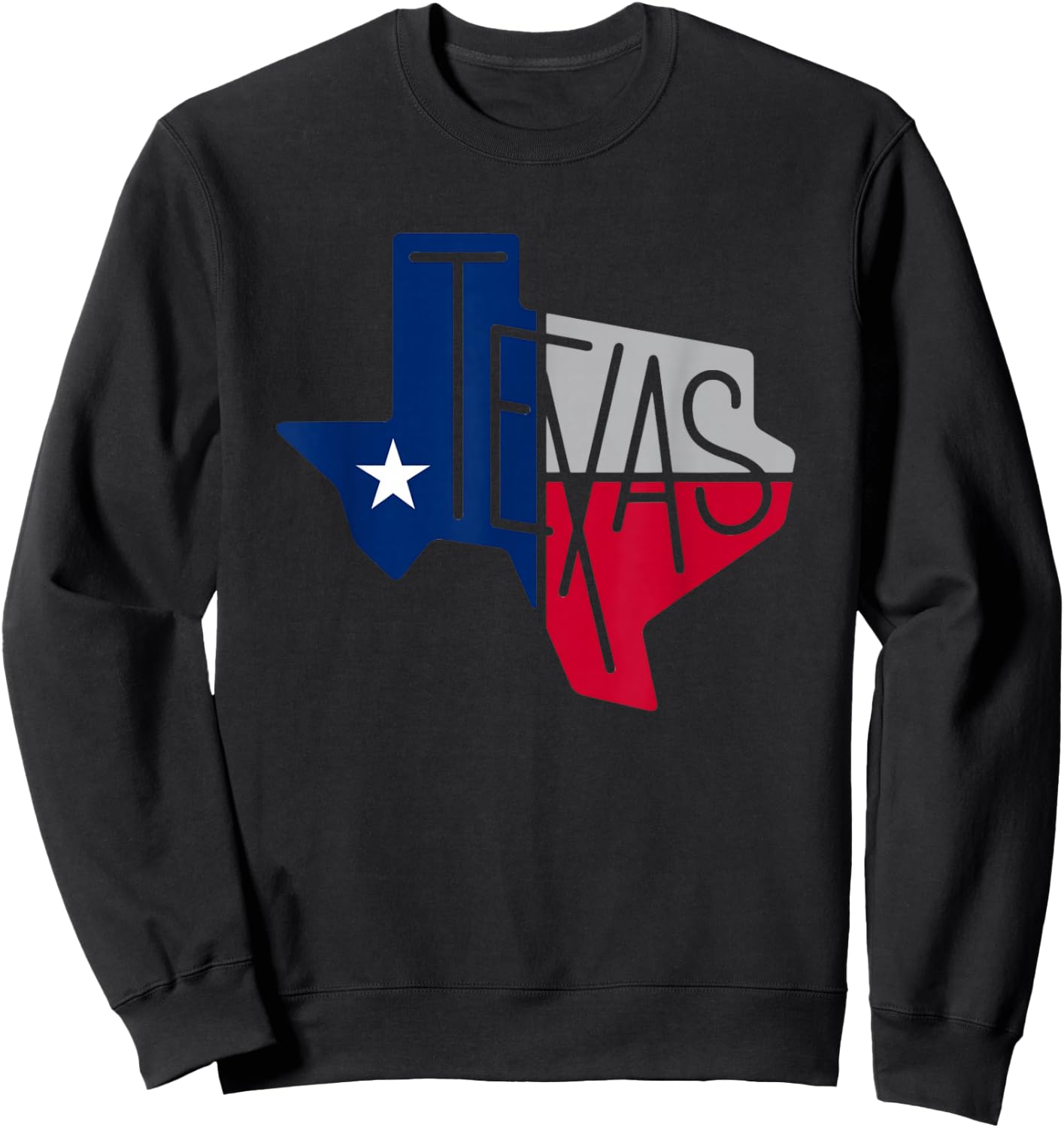 Beautiful Texas State Flag Star Silhouette Sweatshirt - Sweatshirt | Black