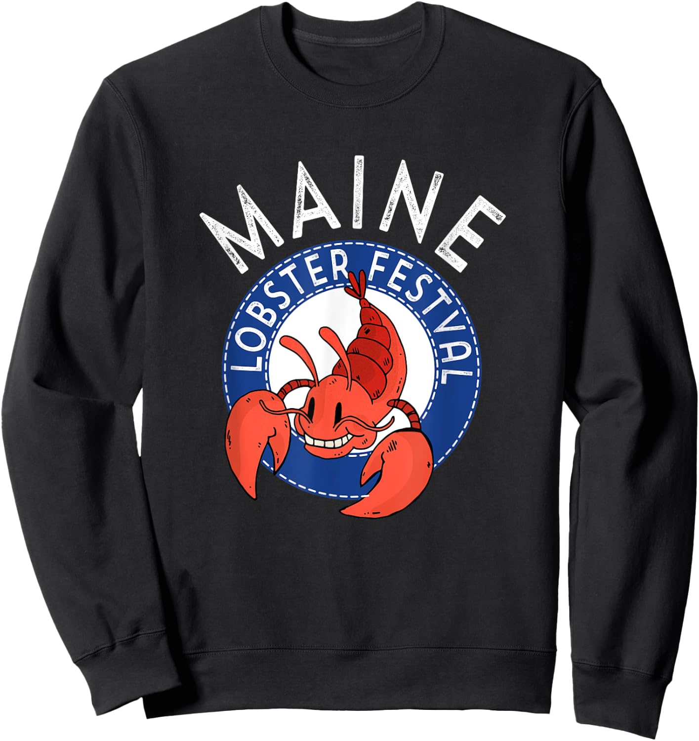 Maine Lobster Festival Seafood Crabbing Fishing Crew Sweatshirt - Sweatshirt | Black