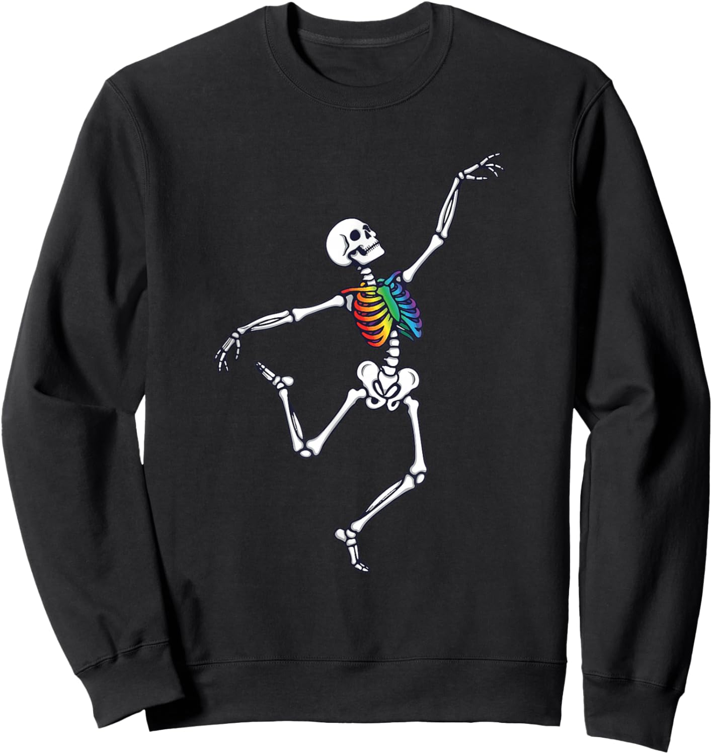 Dancing Pride Skeleton Lesbian Rainbow Queer Gay CSD LGBTQ Sweatshirt - Sweatshirt | Black