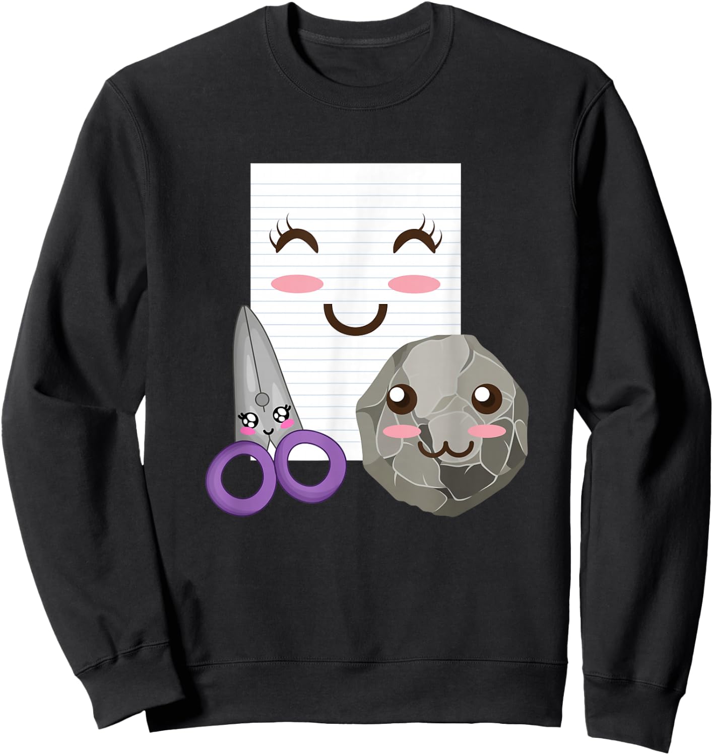 Rock Paper Scissors Shirt Funny Group Halloween Costumes Sweatshirt - Sweatshirt | Black