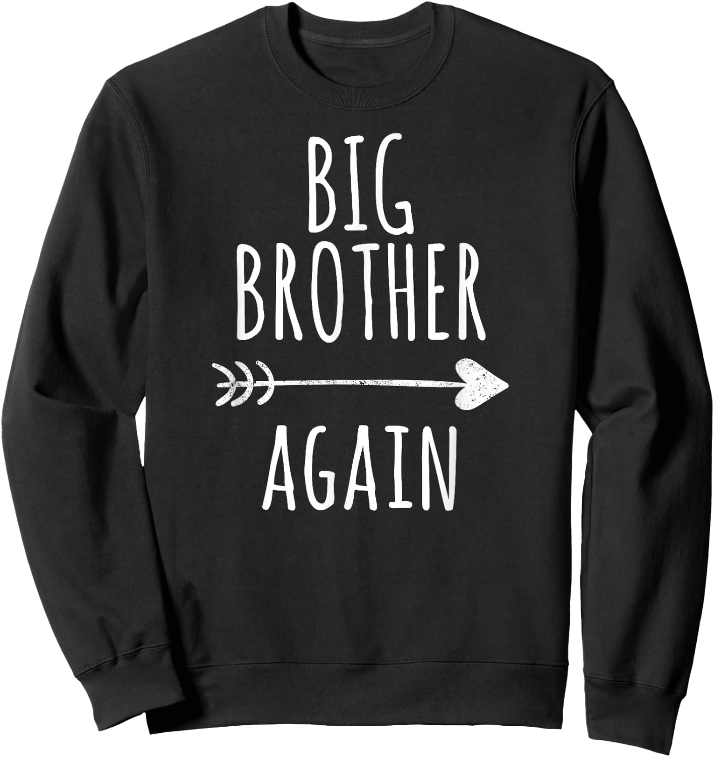 Big Brother Again Shirt for Boys with Arrow and Heart Sweatshirt - Sweatshirt | Black