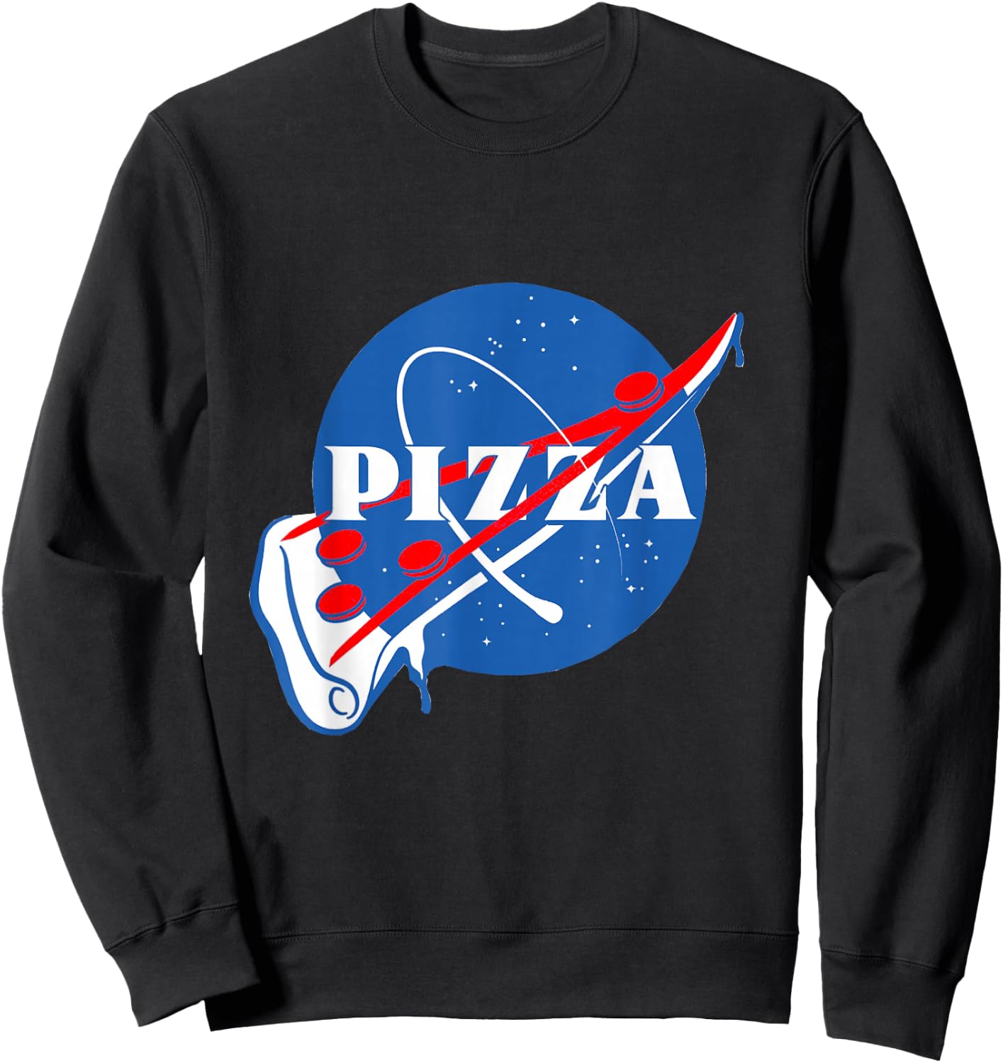 Funny Nasa - Nasa Pizza Slice Sweatshirt - Sweatshirt | Black