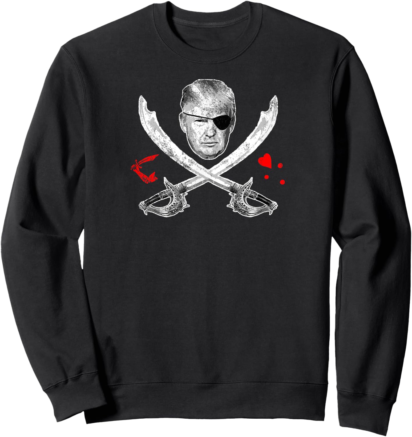 Dread Pirate Donald Trump Pirate 2024 Presidential Flag Sweatshirt - Sweatshirt | Black