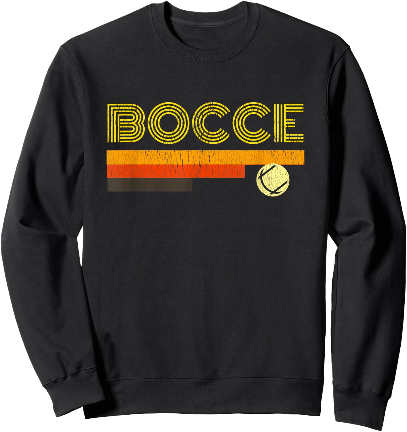 Retro Bocce Shirt Vintage 70's Bocce Ball Sweatshirt - Sweatshirt | Black