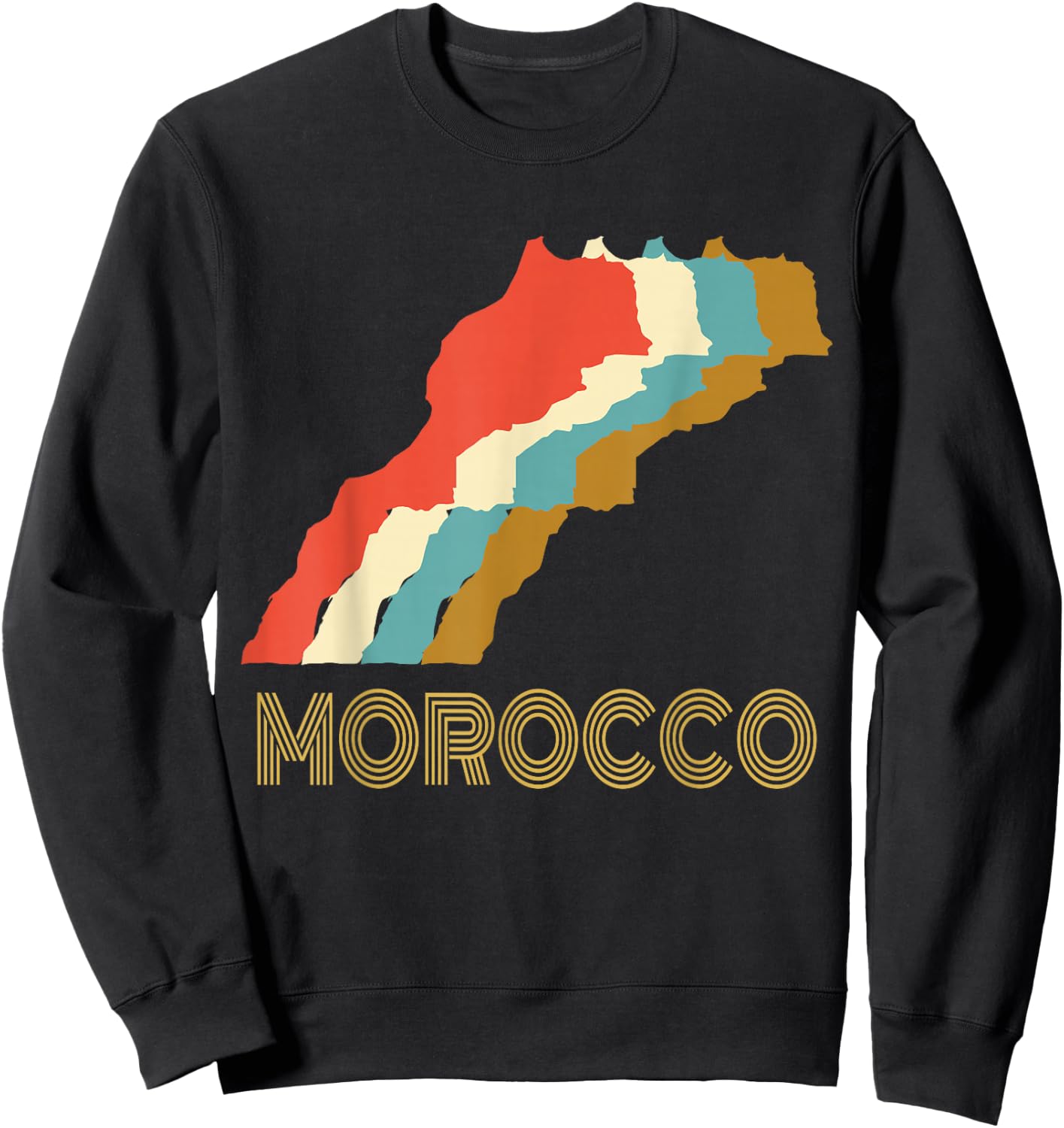 Vintage Morocco , I Love Maroc Map Shirt Sweatshirt - Sweatshirt | Black