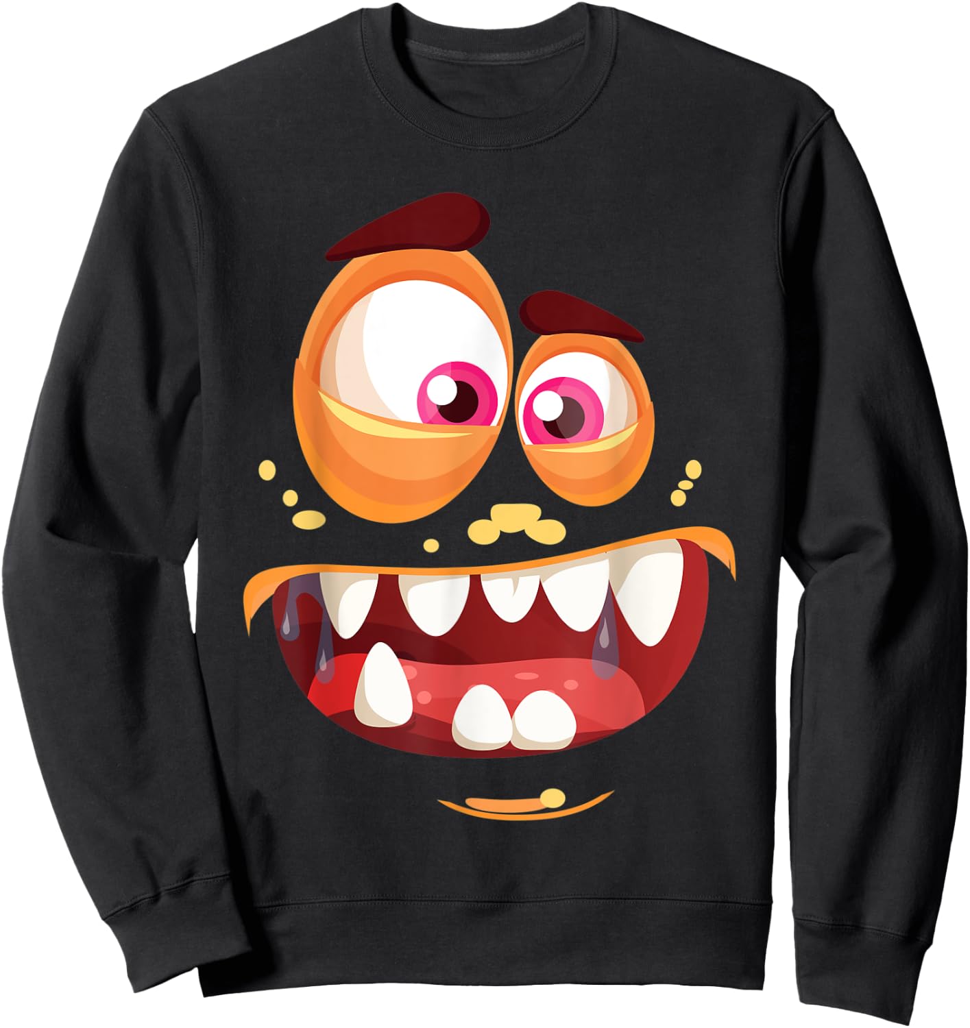 Monster Face Halloween Costume Shirt Funny Gift Sweatshirt - Sweatshirt | Black