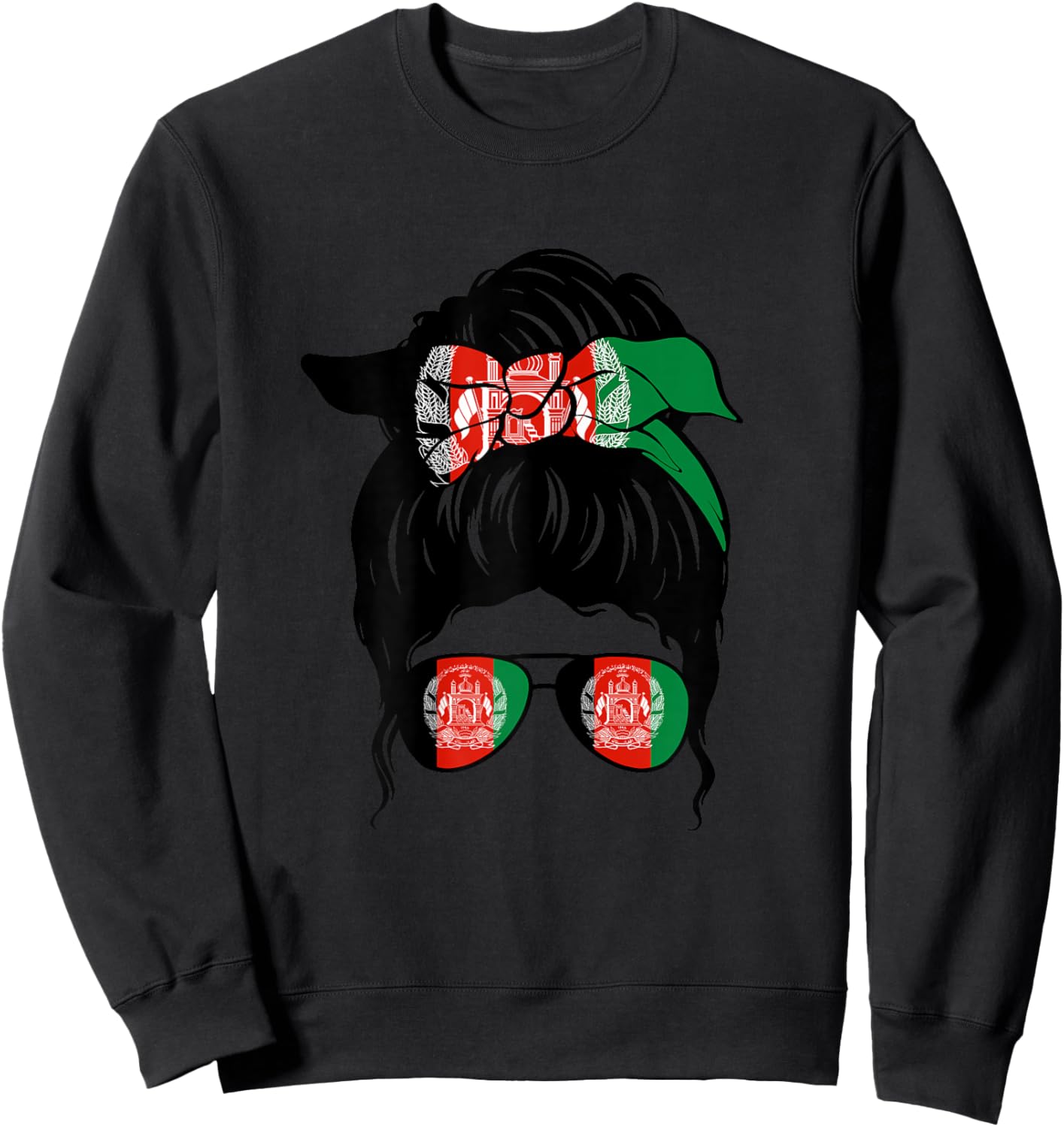 Afghan Girl Afghanistan Afghan Flag Proud Afghan Woman Sweatshirt - Sweatshirt | Black